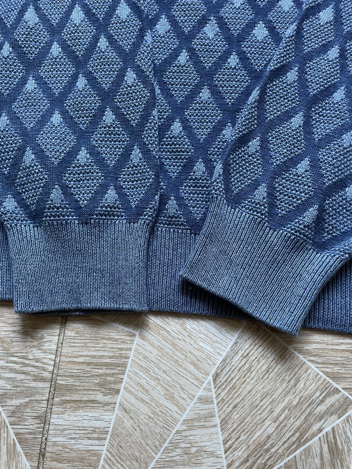 Vintage Montechiaro Knitted Sweater Italy Designers Monogram Rhombus Size US XL / EU 56 / 4 - 5 Thumbnail