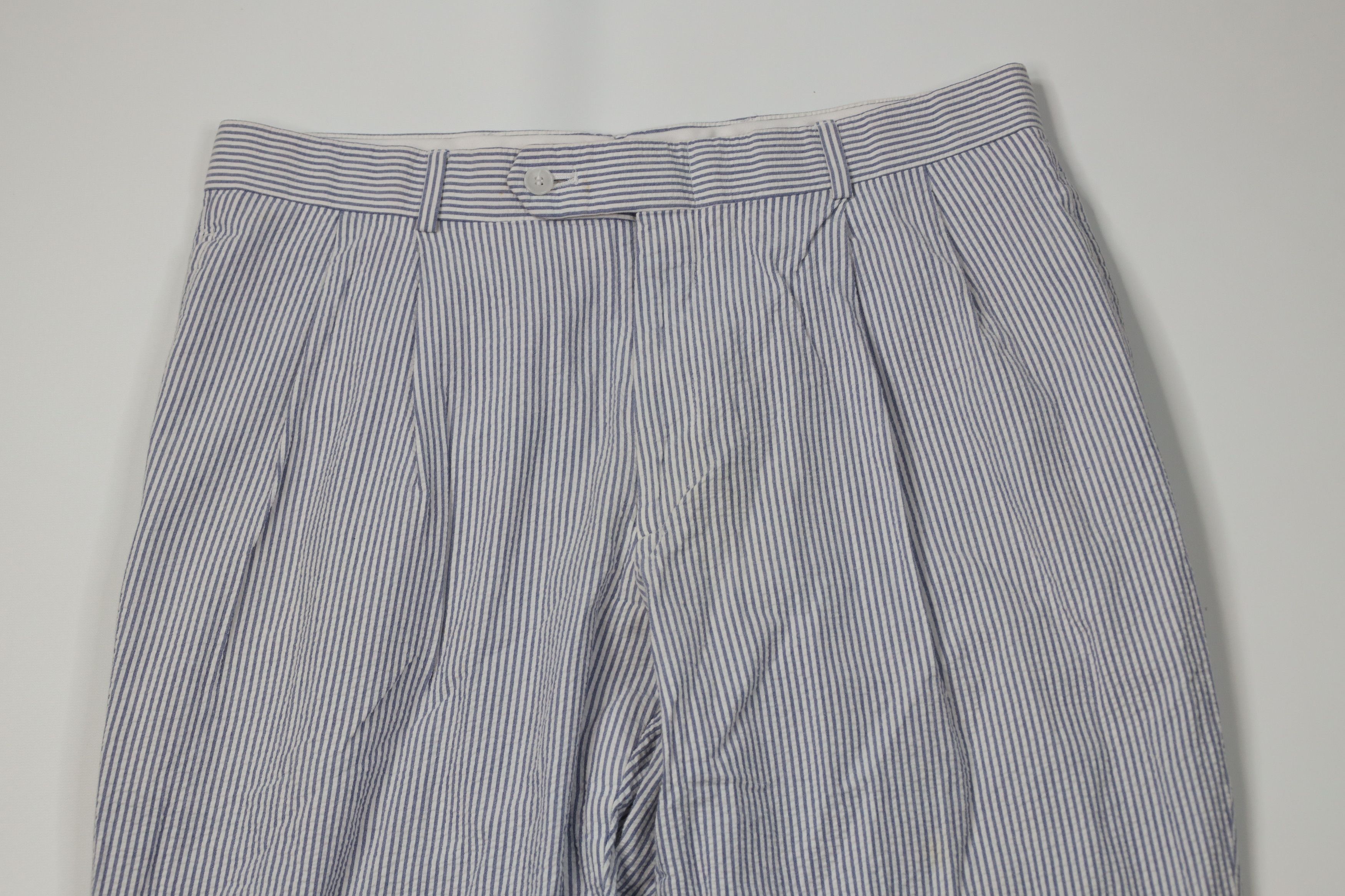 Vintage Vintage 90s Streetwear Seersucker Wide Leg Chino Pants Size US 32 / EU 48 - 2 Thumbnail