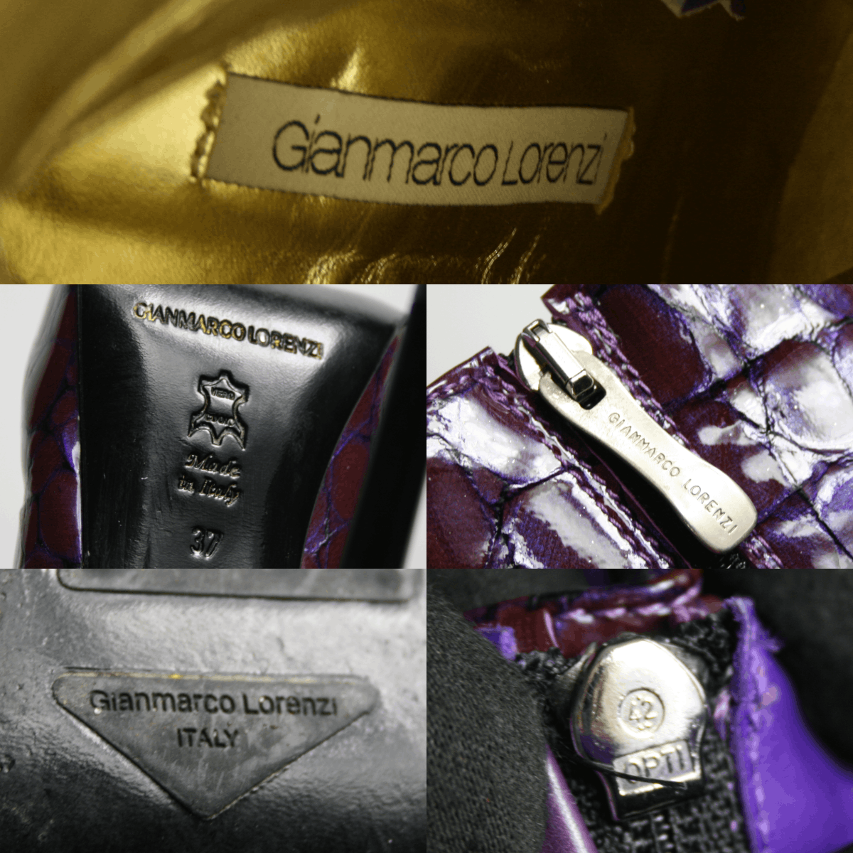 Other Gianmarco Lorenzi Y2K Sexy "Croco Print" Patent Knee Boots Size US 7 / IT 37 - 11 Thumbnail