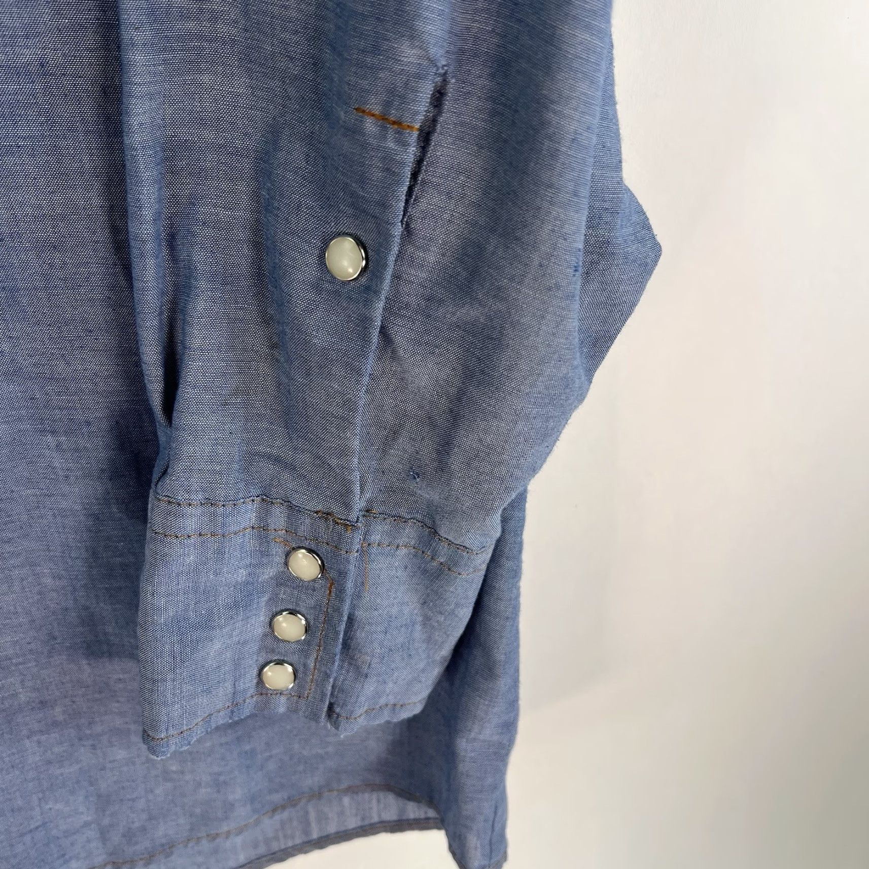 Vintage VTG Saddle King Western Pearl Snap Long Sleeve Shirt Mens XL Blue Long Sleeve Shirt Size US XL / EU 56 / 4 - 2 Thumbnail