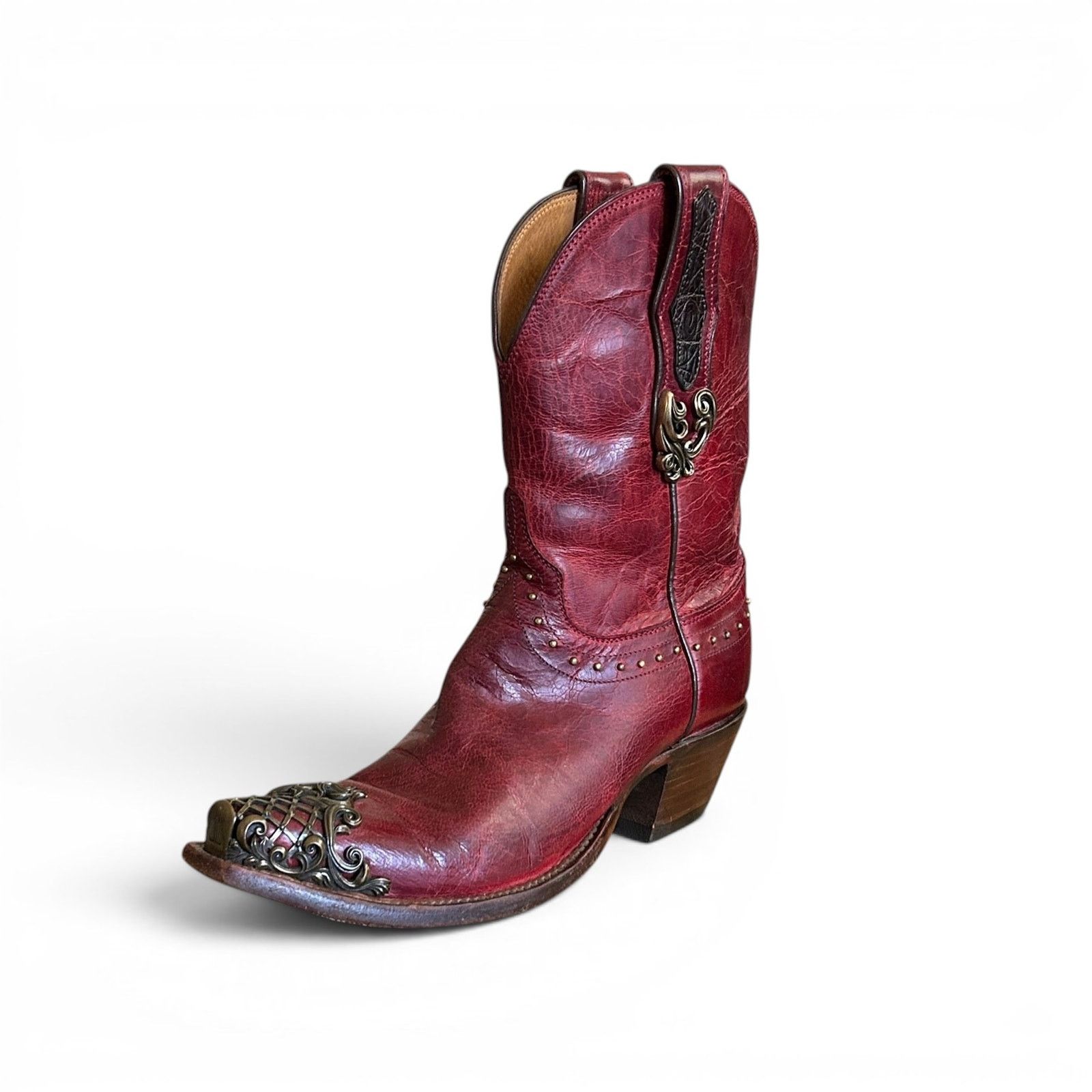 Lucchese Rare Lucchese Classic Filigree Brass Snip Toe Boot Sz 7 Size US 7 / IT 37 - 4 Thumbnail