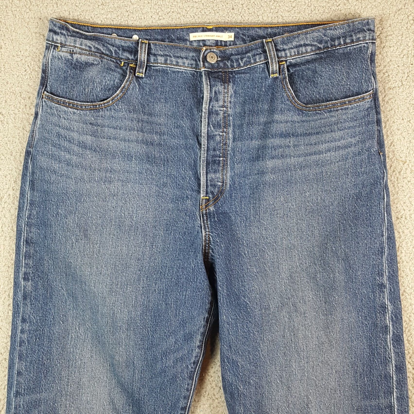 Levi's Levi's Ribcage Jeans Straight Ankle 34x31 Denim Blue 5-Pocket Vintage Unisex Adults Mens Womens Size US 34 / EU 50 - 3 Thumbnail
