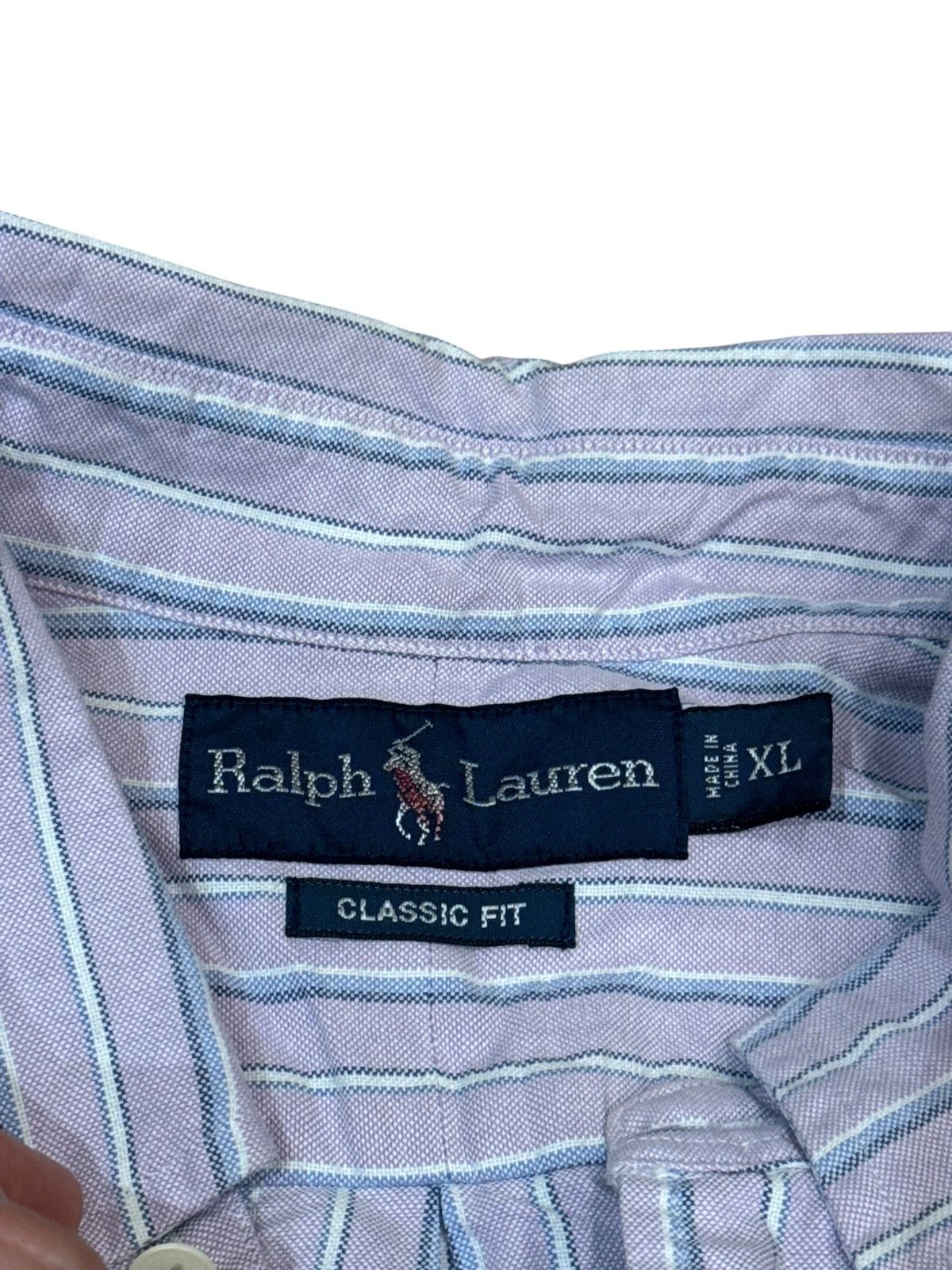 Ralph Lauren Ralph Lauren Classic Fit Purple Striped Button Down Shirt XL Size US XL / EU 56 / 4 - 2 Thumbnail