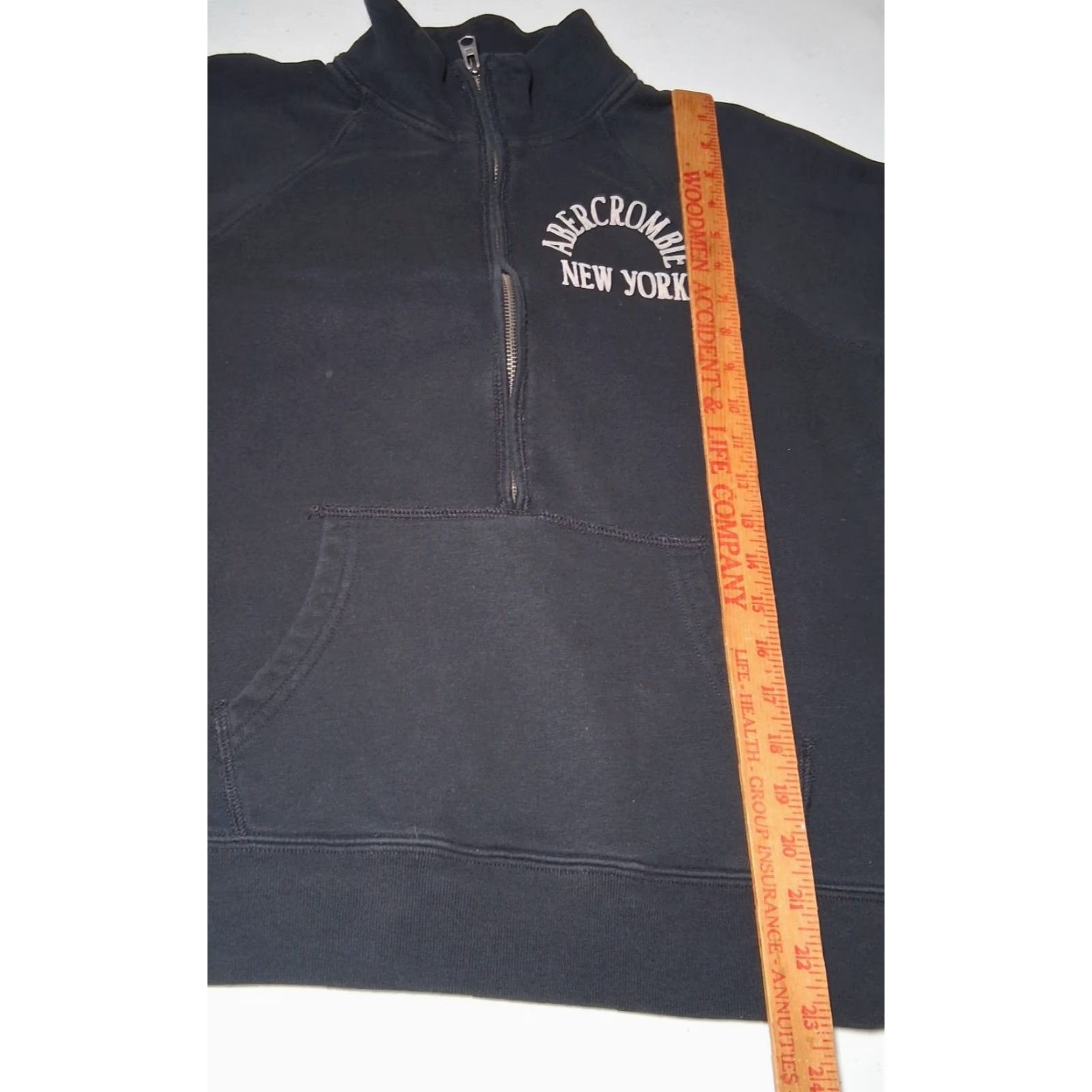 Abercrombie & Fitch Abercrombie & Fitch New York Sweatshirt Women Medium Black Raglan Sleeve 1/4 Zip Pullover Comfort Cozy Activewear Size M / US 6-8 / IT 42-44 - 6 Thumbnail