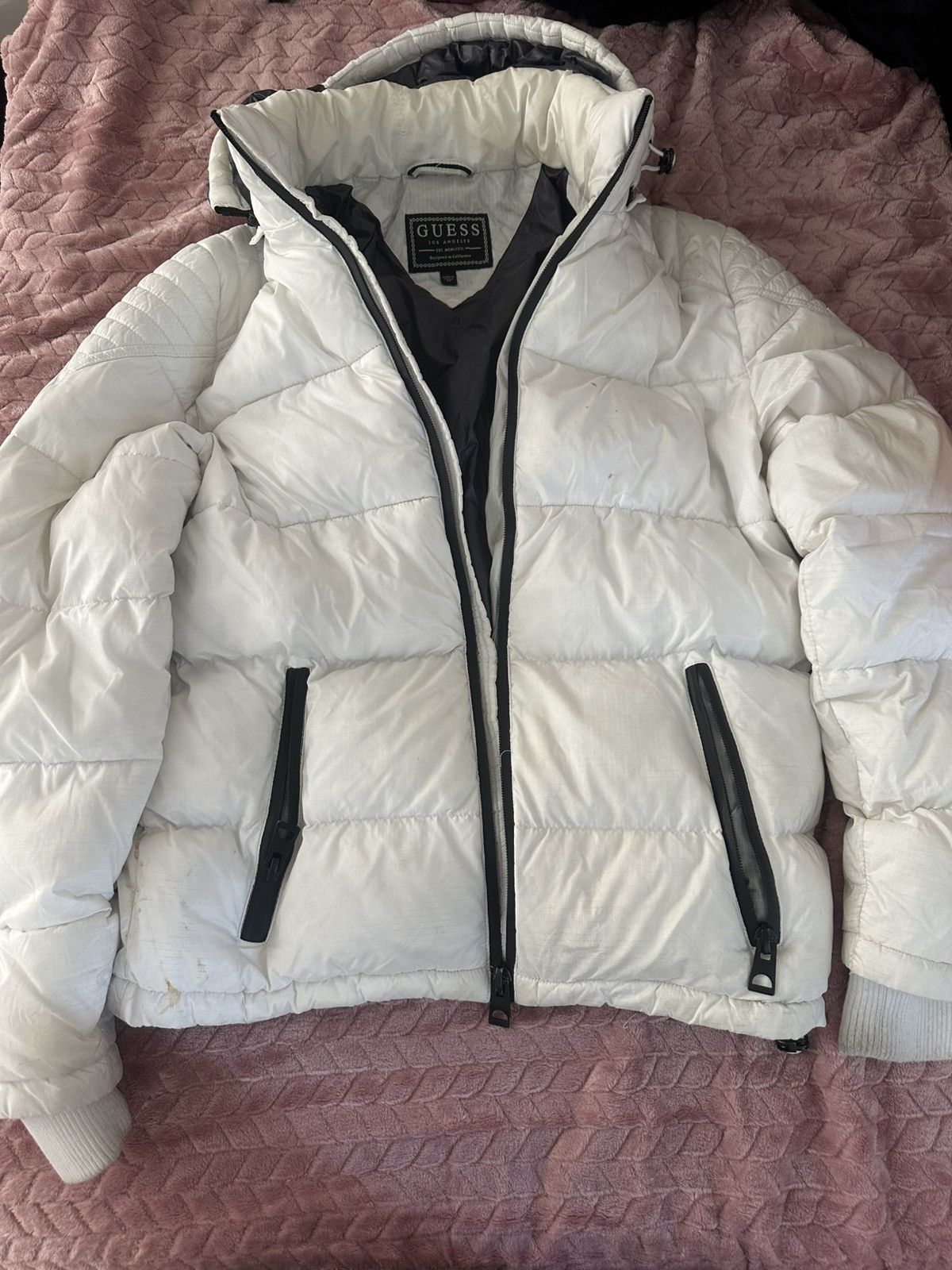 Guess Guess white mens puffer jacke x small Size US XS / EU 42 / 0 - 1 Thumbnail