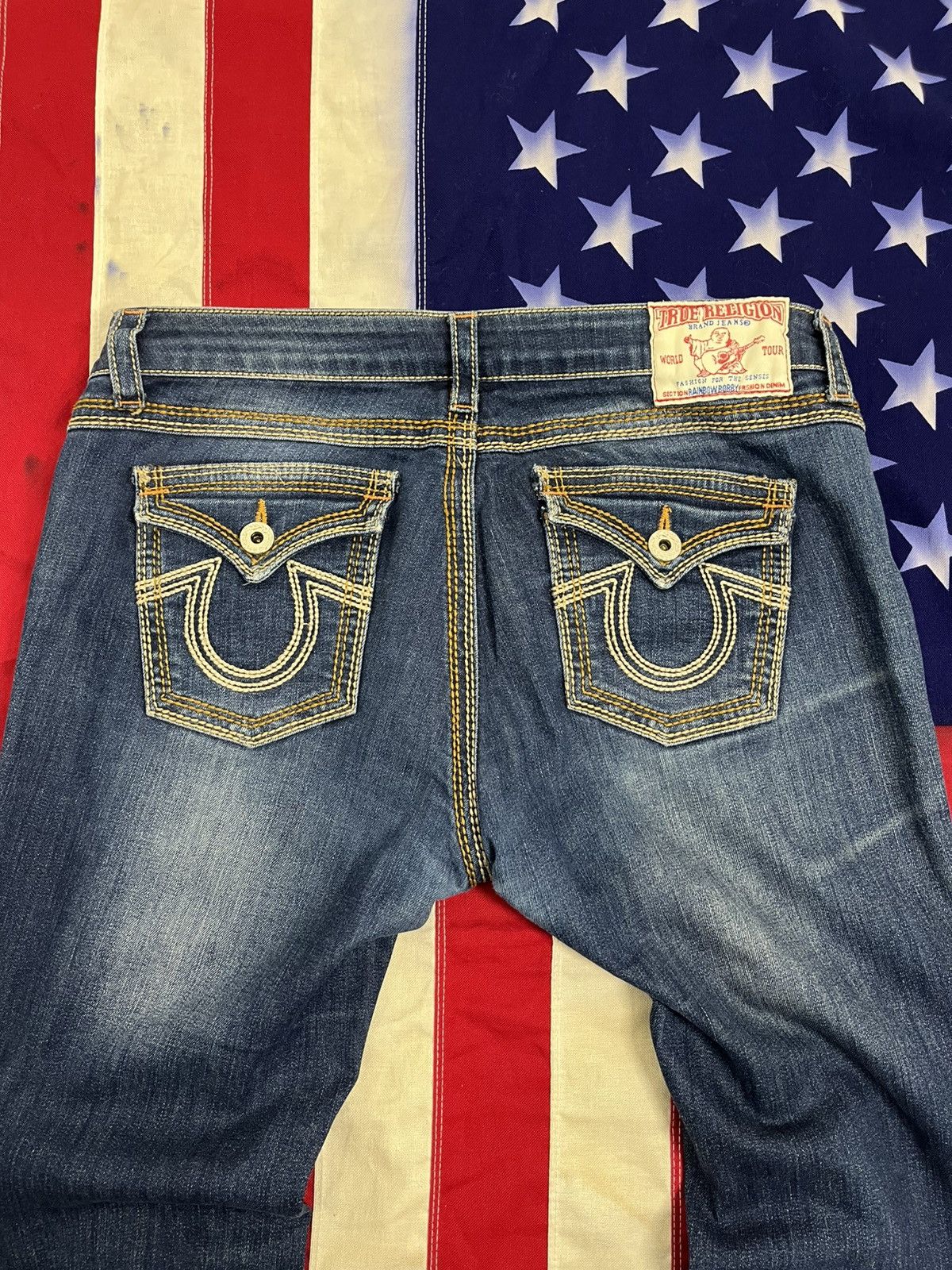 True Religion True Religion Straight Leg Jeans - Vintage Size 33" - 3 Thumbnail