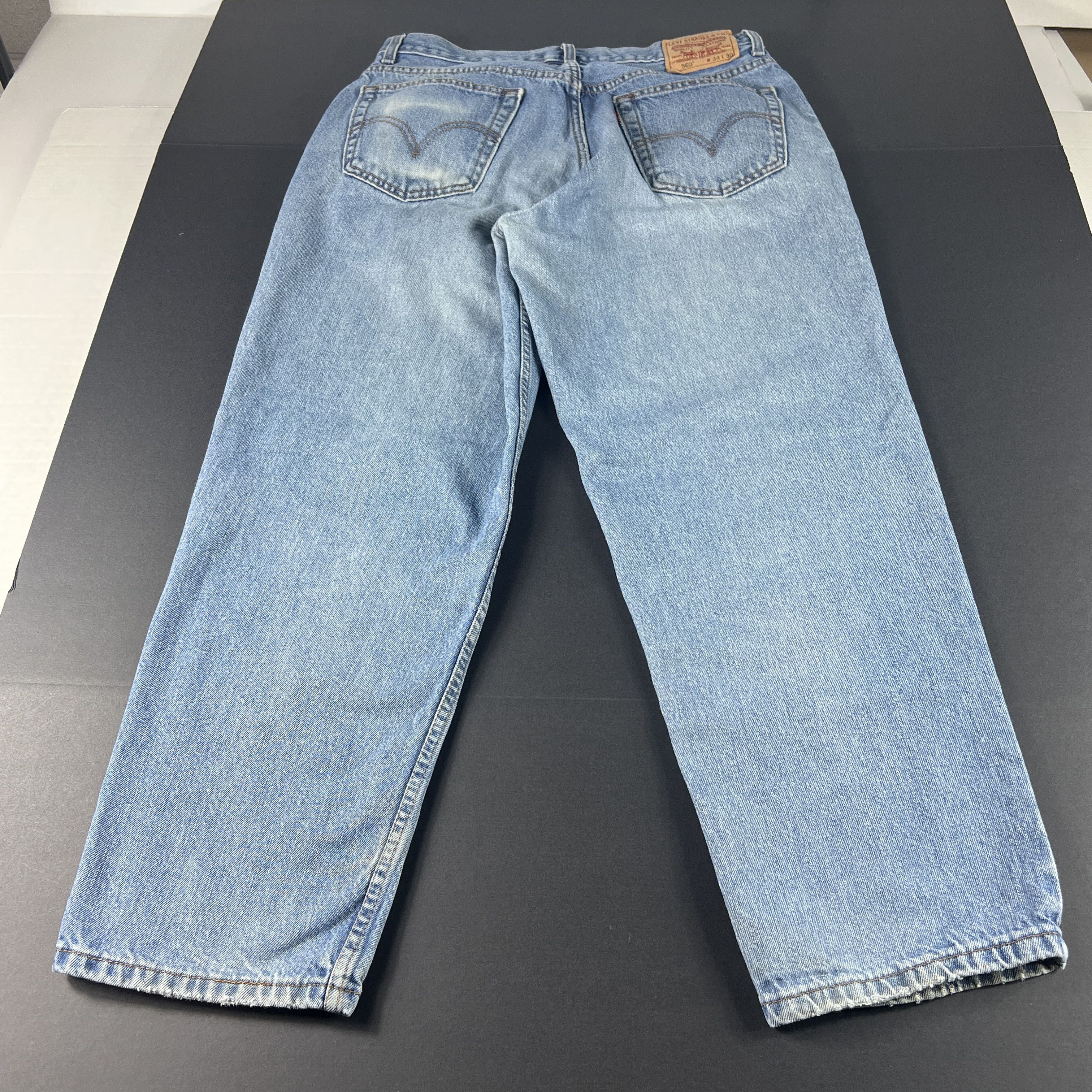 Levi's × Vintage Y2K Levi's Jeans 560 Loose Tapered Blue Faded Cotton Denim Size US 34 / EU 50 - 10 Thumbnail