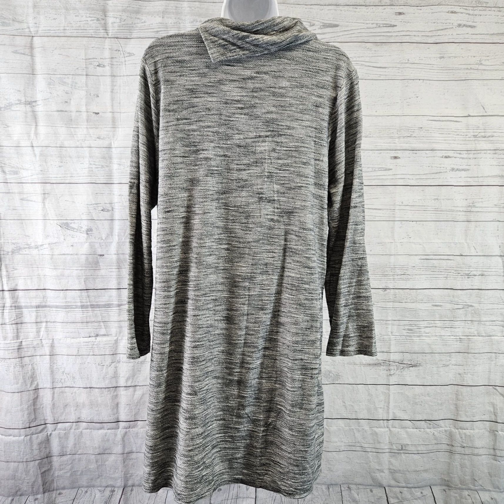J. Jill VINTAGE Pure Jill Womens Knit Dress Sz Medium Petite Gray Long Sleeve Cotton Size M / US 6-8 / IT 42-44 - 4 Thumbnail
