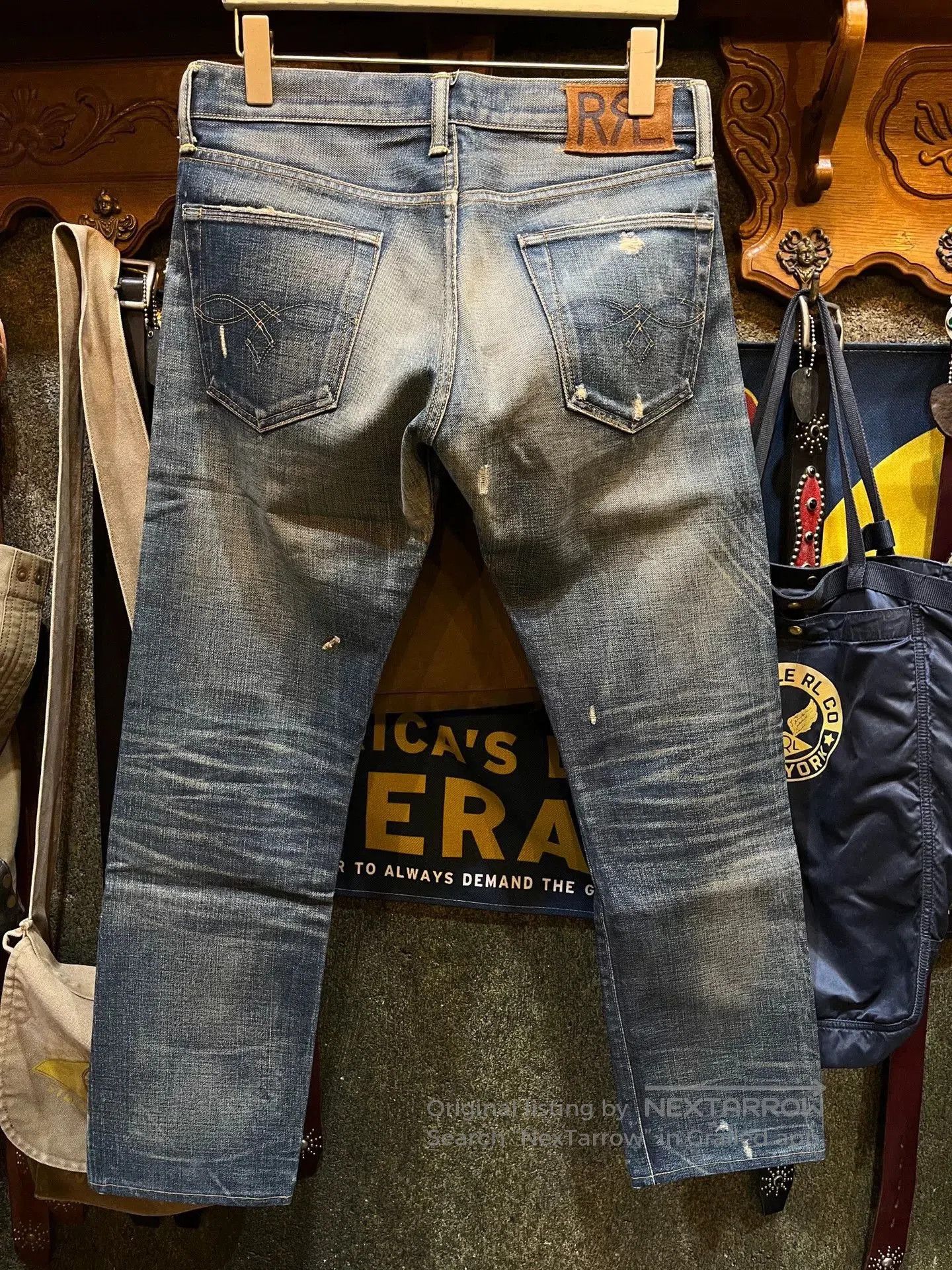 RRL Ralph Lauren distressed denim jeans by double rl. Size US 30 / EU 46 - 2 Thumbnail