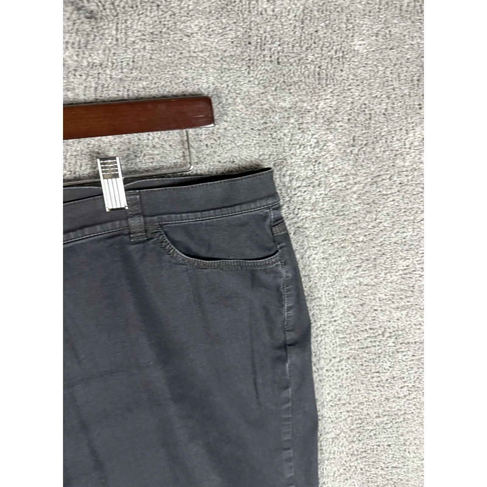 Vintage Lafayette 148 New York Pants Womens 38x25 Gray Stretch Twill Casual Chino Straight Pockets Zipper Fly Waist 36in Inseam 26in Regular Vintage No Size 26" / US 2 / IT 38 - 3 Thumbnail