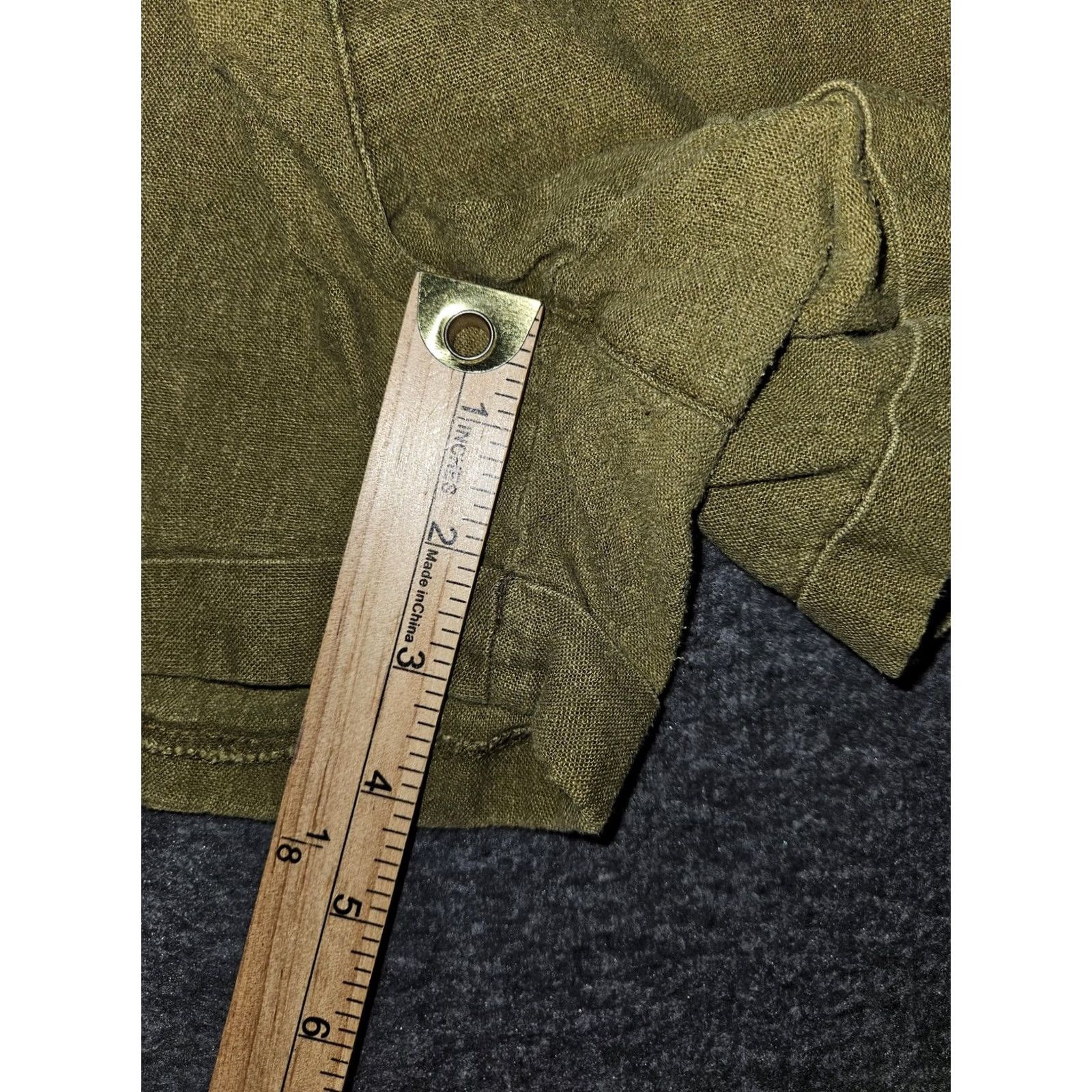 Old Navy Old Navy Shorts Womens Medium Linen Blend Elastic Waist Casual Pockets Green Size 32" / US 10 / IT 46 - 5 Thumbnail