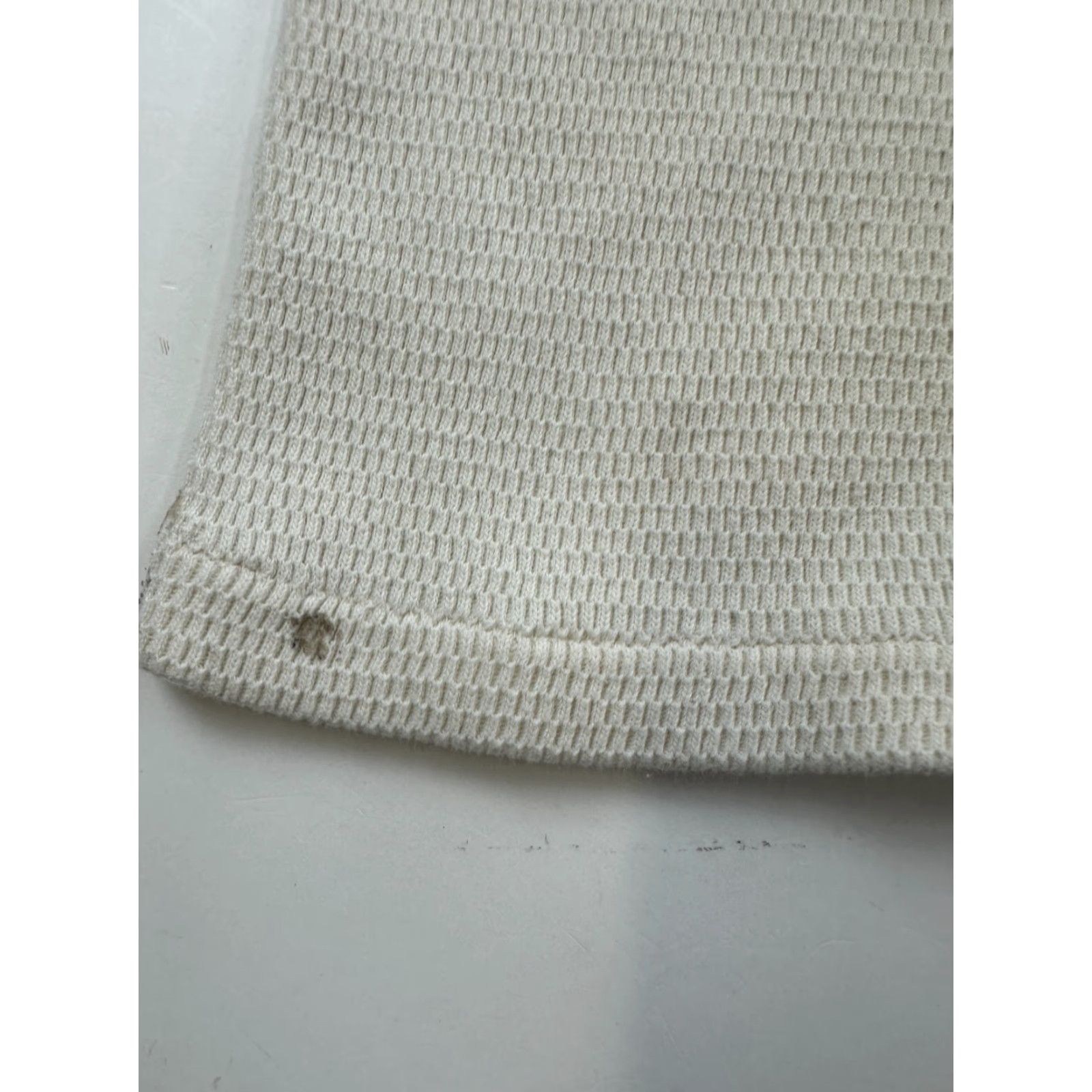 Vintage Lally Shirt Womens Large White Thermal Waffle Knit T-Shirt Raglan Long Sleeve Crew Neck Size L / US 10 / IT 46 - 6 Thumbnail
