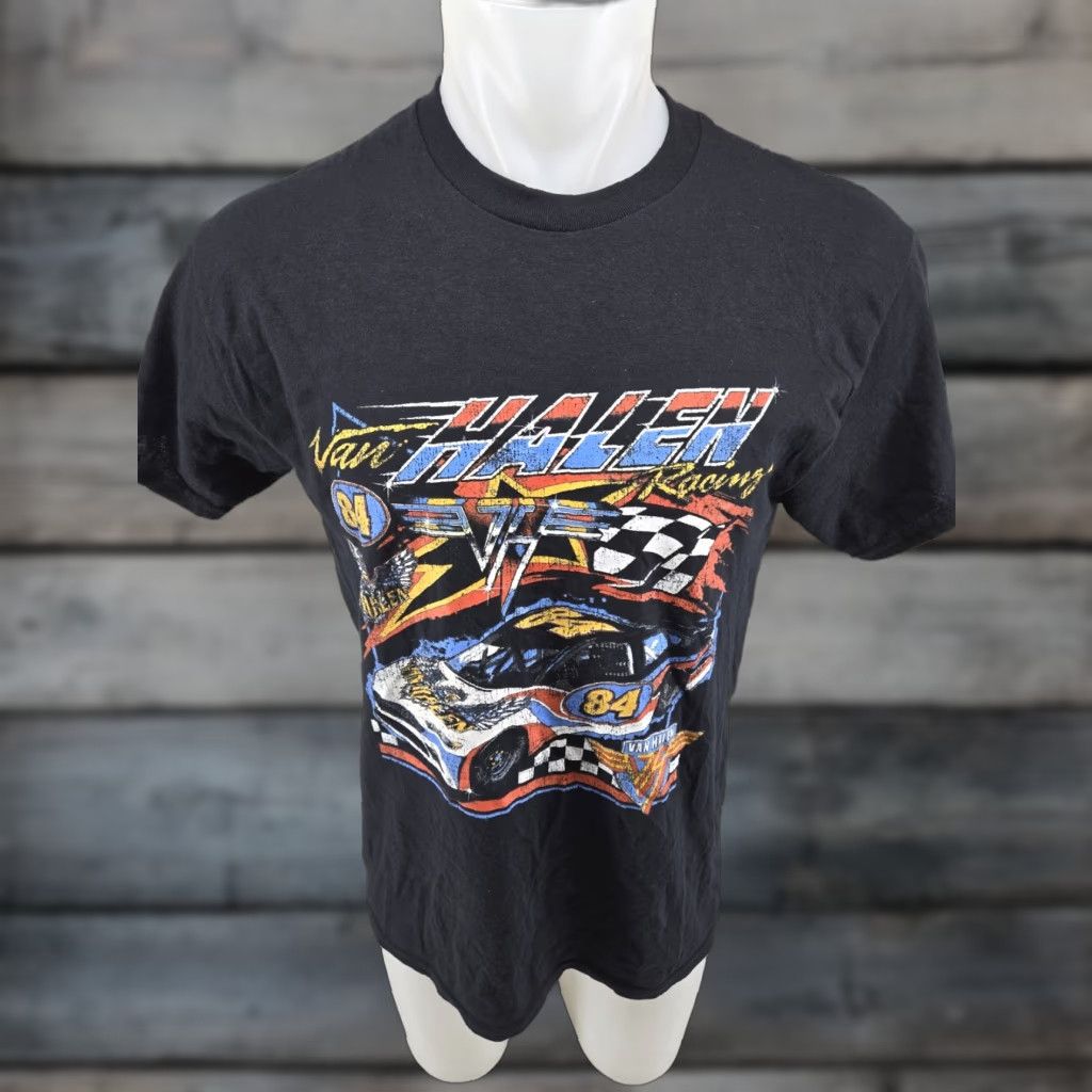 Etro VINTAGE Van Halen Racing 84 T-Shirt Black Retro Size Medium Men Short Sleeve Cotton Graphic Print 90s Band Music Retro Size US M / EU 48-50 / 2 - 1 Thumbnail