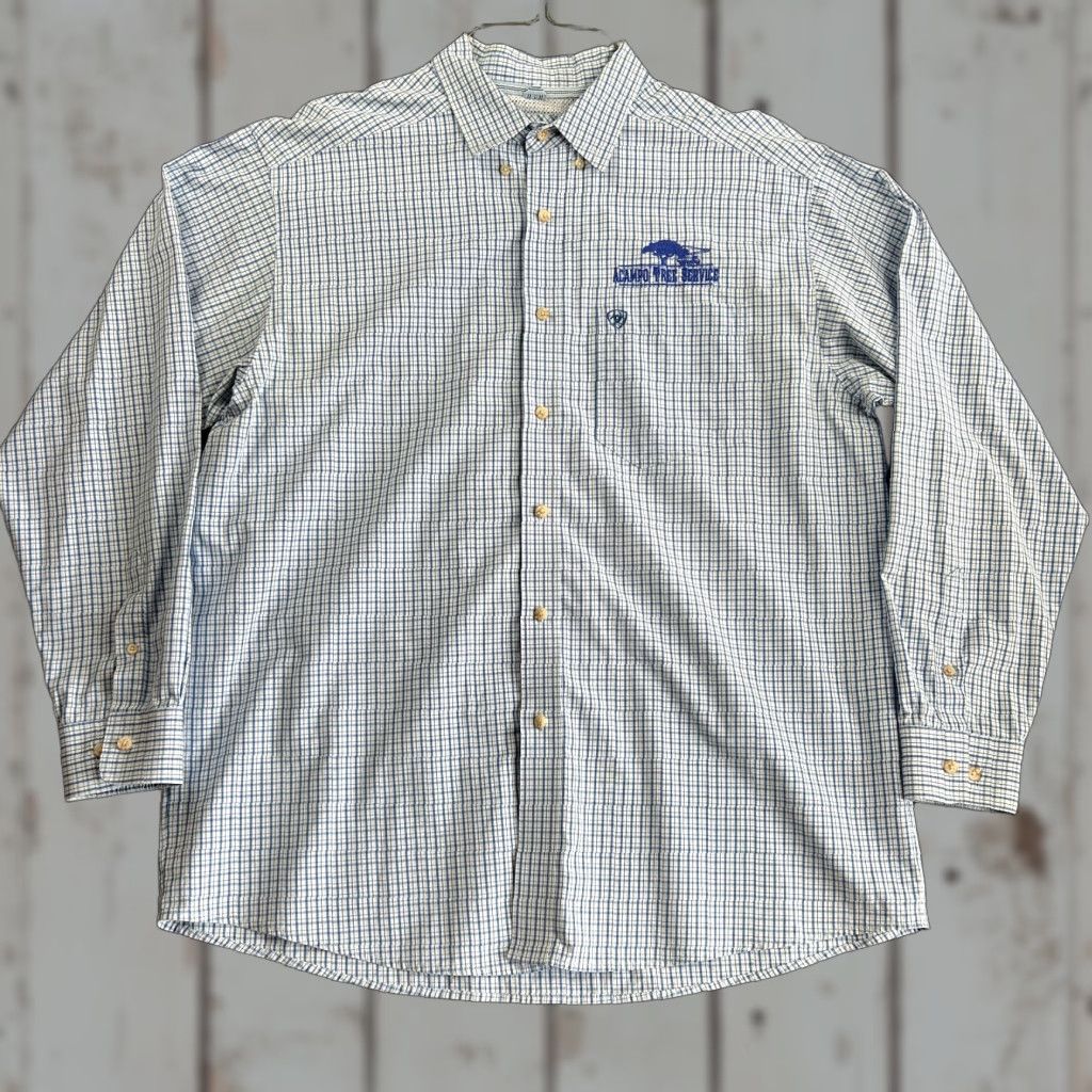 Ariat Ariat Pro Series XL Blue Plaid Long Sleeve Button-Up Shirt Workwear Cowboy Rodeo Mens Size US XL / EU 56 / 4 - 1 Thumbnail