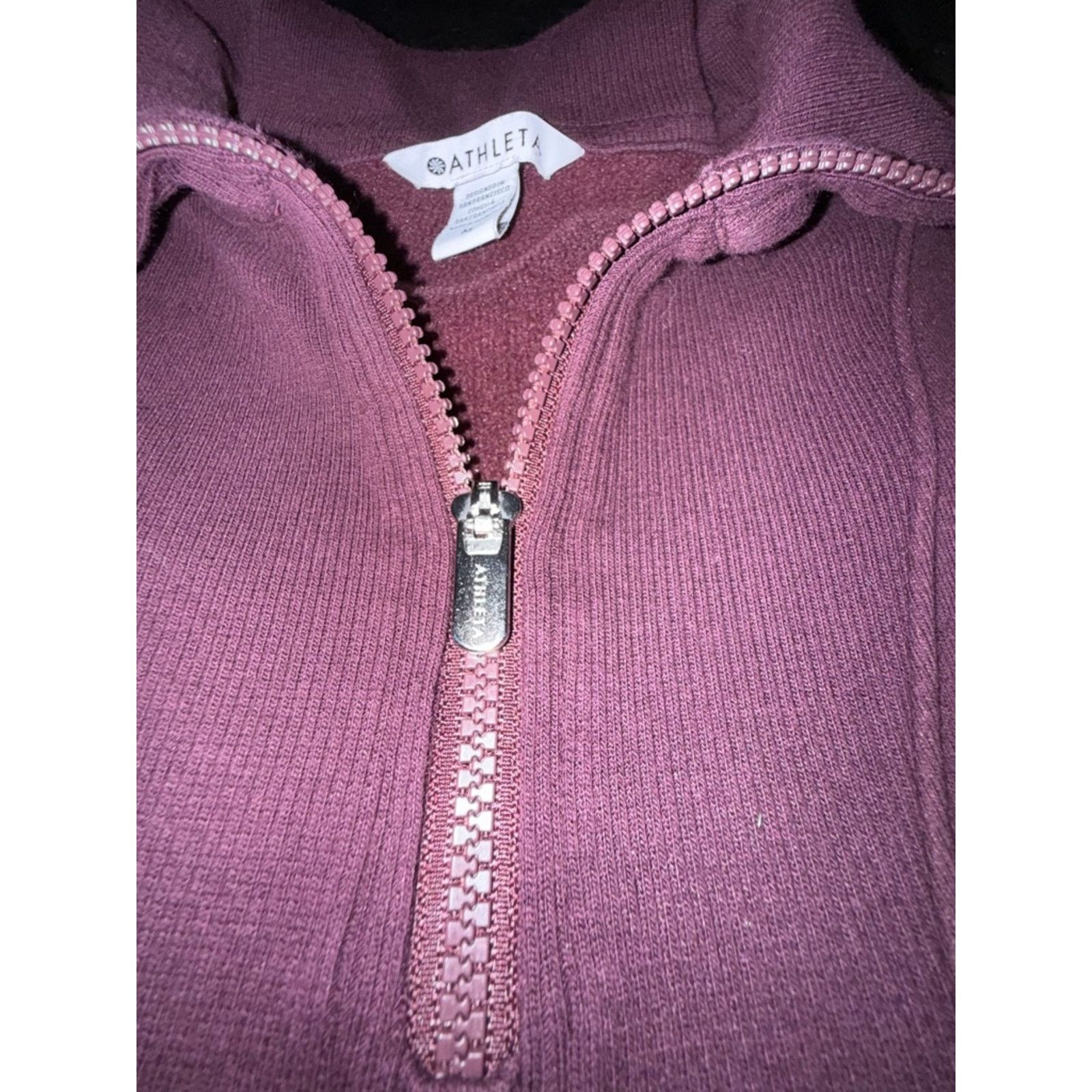 Athleta ATHLETA FOREVER FLEECE PLUM 1/4 ZIP COLLARED SWEATSHIRT SZ M Size M / US 6-8 / IT 42-44 - 5 Thumbnail