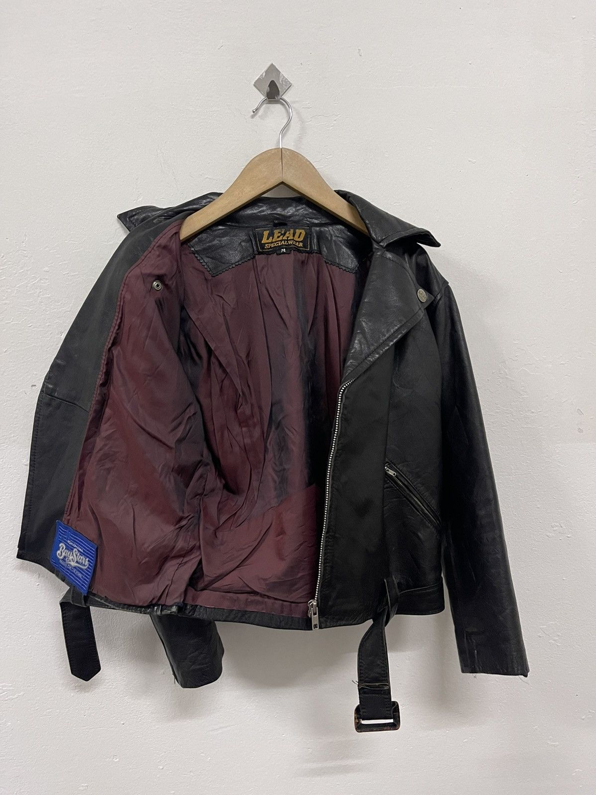 Japanese Brand × Vintage LEAD TOKYO JAPAN SPECIALWEAR DOUBLE COLLAR LEATHER JACKET Size M / US 6-8 / IT 42-44 - 4 Thumbnail