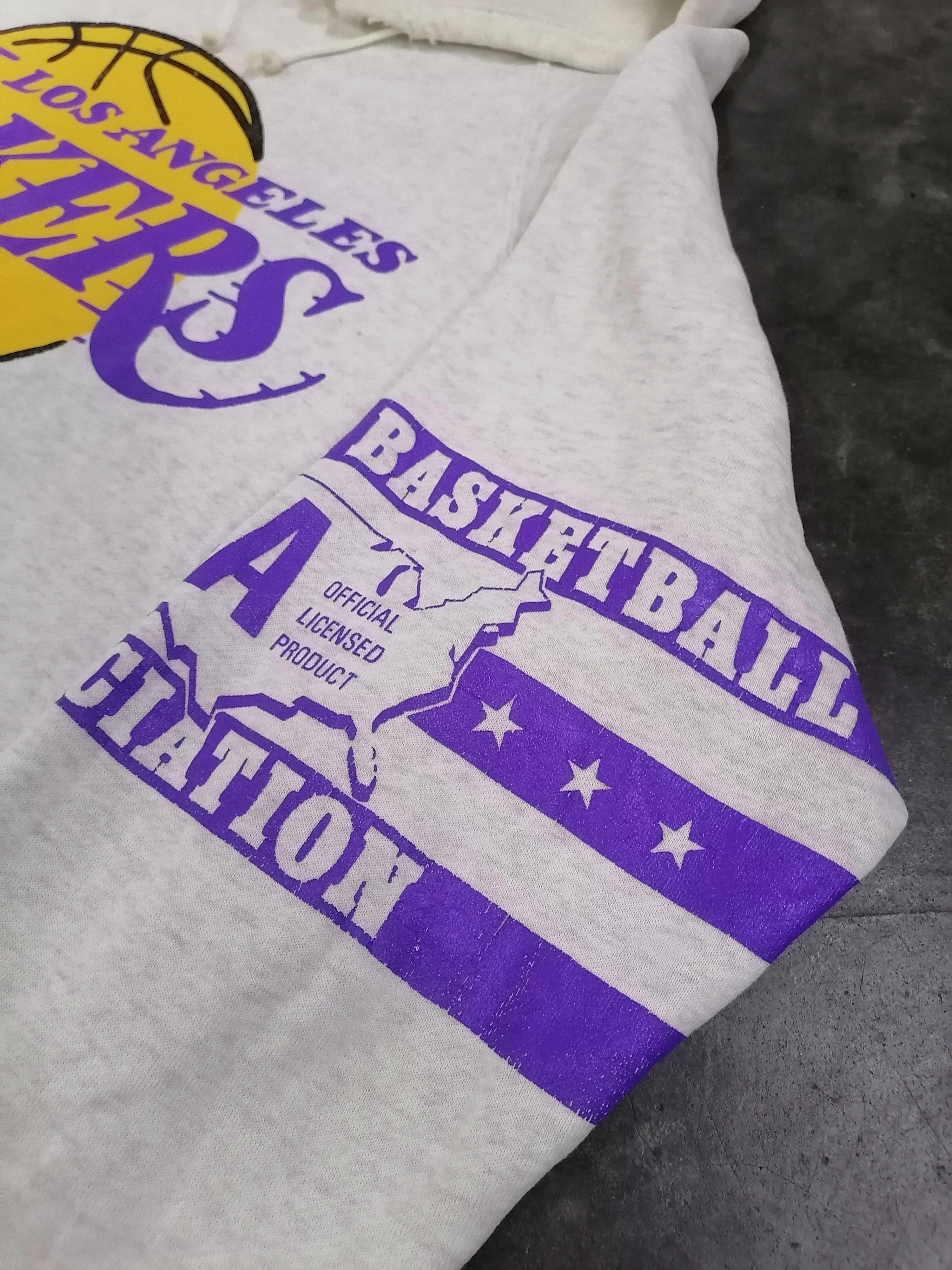 NBA Vintage NBA Lakers Los Angeles Trashed Faded Hoodies Size US L / EU 52-54 / 3 - 5 Thumbnail