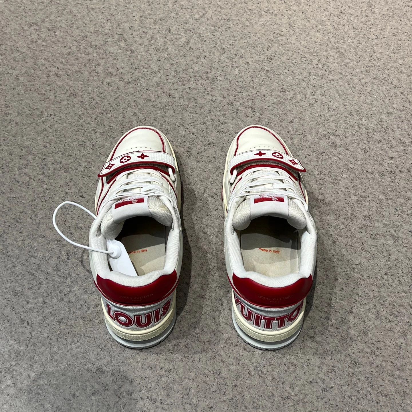 Louis Vuitton LV Trainer White Red Velcro US7 Excellent Condition Size US 8 / EU 41 - 8 Thumbnail