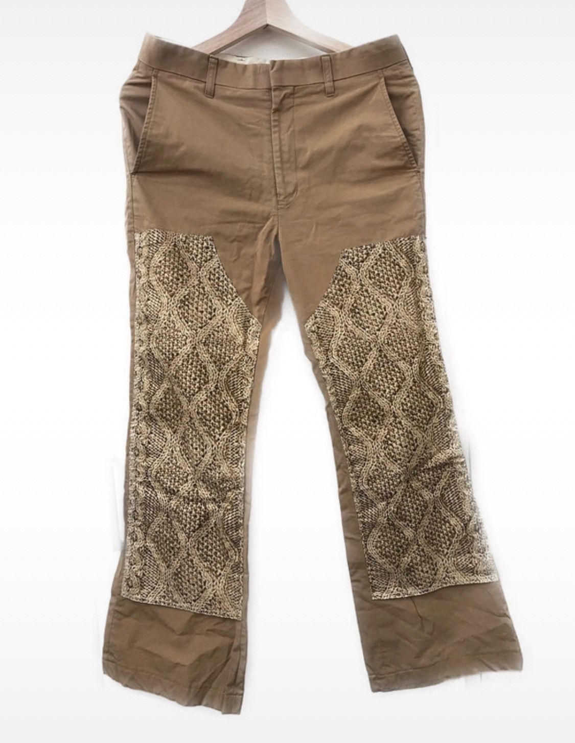 Junya Watanabe Junya Watanabe Snake Print Brown Flared Low Waist Trousers Size 31" - 1 Thumbnail