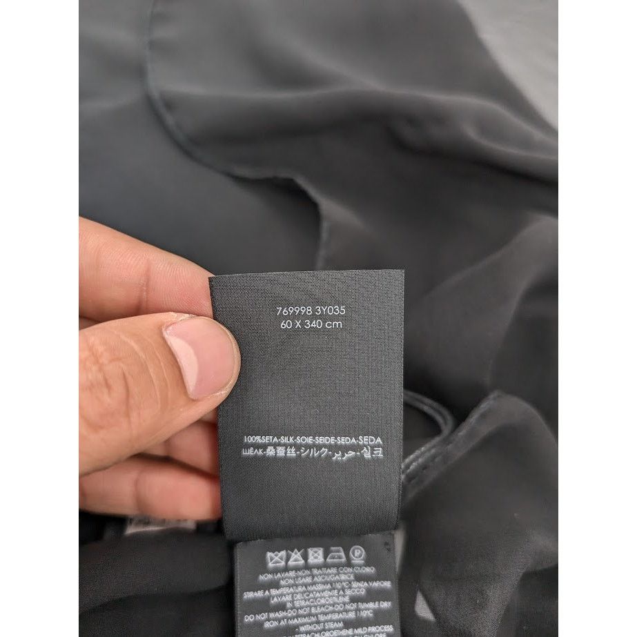 Saint Laurent Paris o1rshd1 Size: OS / Lavalliere Pointe Droite Scarf in Black Size ONE SIZE - 10 Thumbnail
