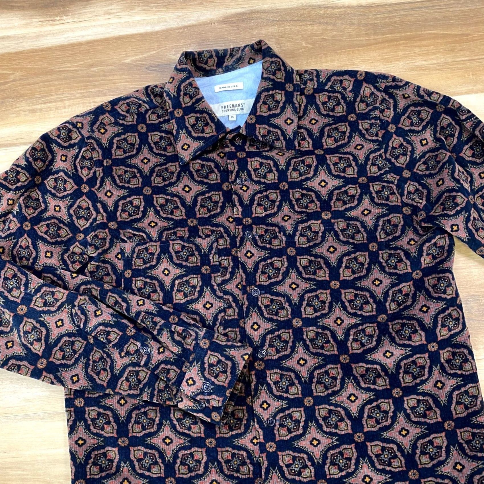 Vintage Freemans Sporting Club Shirt Mens XS Medallion Corduroy Heritage Navy USA Size US XS / EU 42 / 0 - 2 Thumbnail