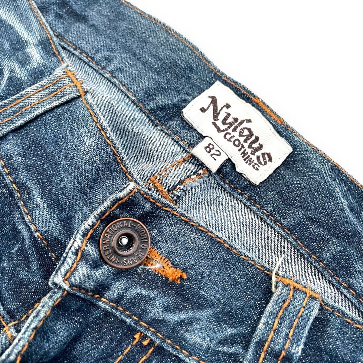 If Six Was Nine × Japanese Brand × Le Grande Bleu (L.G.B.) 🇯🇵 NYLAUS DOUBLE WAIST WASHED DENIM PANTS Size US 30 / EU 46 - 5 Thumbnail