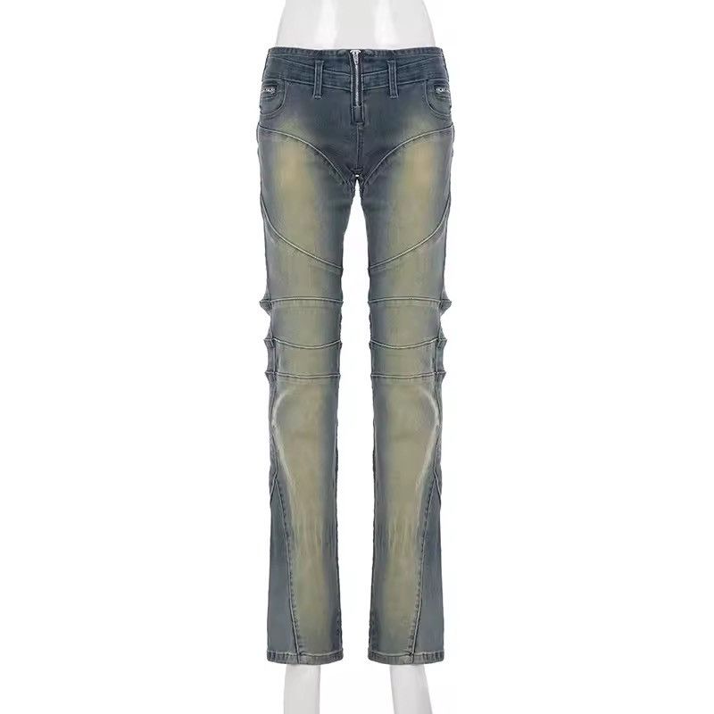 Japanese Brand Y2K Distressed Slim Fitting Low Waist Jeans Retro Size 31" - 4 Thumbnail