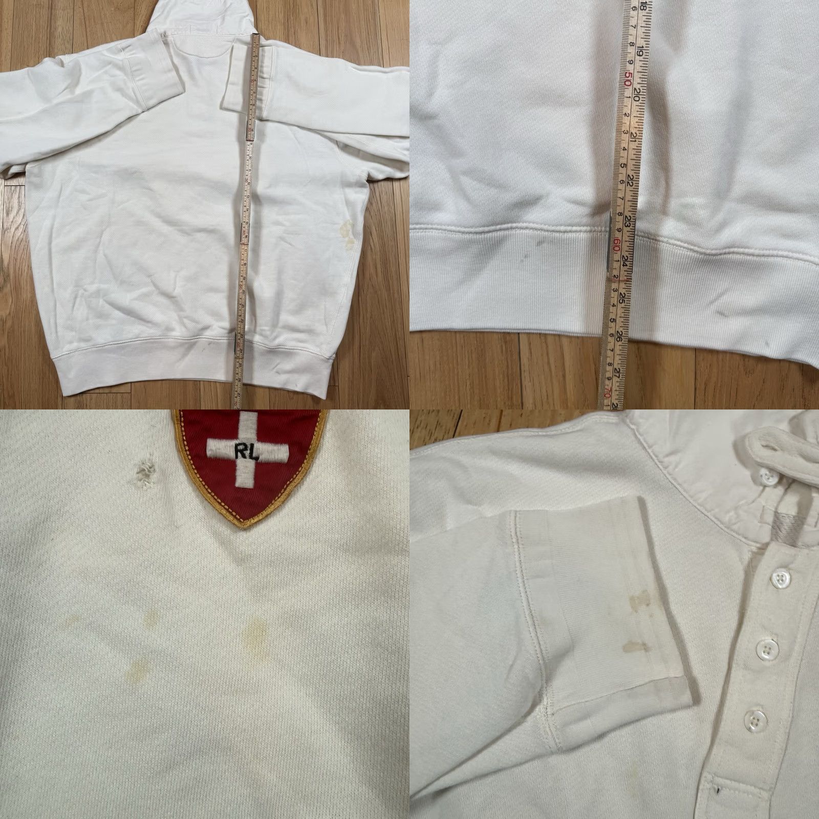 Polo Ralph Lauren VINTAGE Polo Ralph Lauren Sweatshirt Anorak Pullover Mens XXL White 2XL Switzerland Quarter Button Size US XXL / EU 58 / 5 - 8 Thumbnail