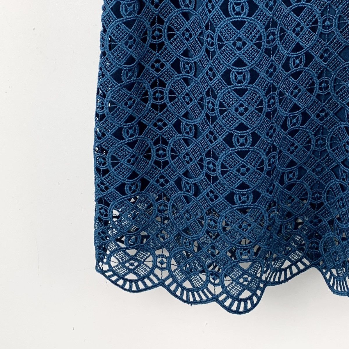 Sandro Sandro Blue Floral Lace Hollow Out Long Sleeve Dress K26WX Size M / US 6-8 / IT 42-44 - 4 Thumbnail