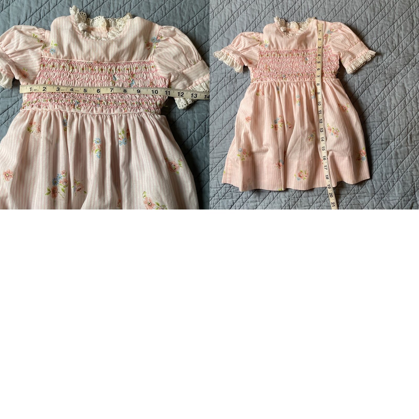 Annex VINTAGE Princess Anne Shirt? Dress Girls 4T Pink 1970s Hand Smocked Light Floral Size ONE SIZE - 9 Thumbnail