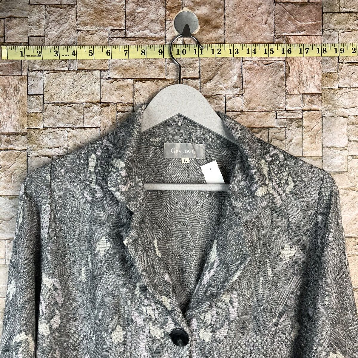 Japanese Brand Grand Cris Grey Cardigan Knitwear #A1224 Size L / US 10 / IT 46 - 4 Thumbnail