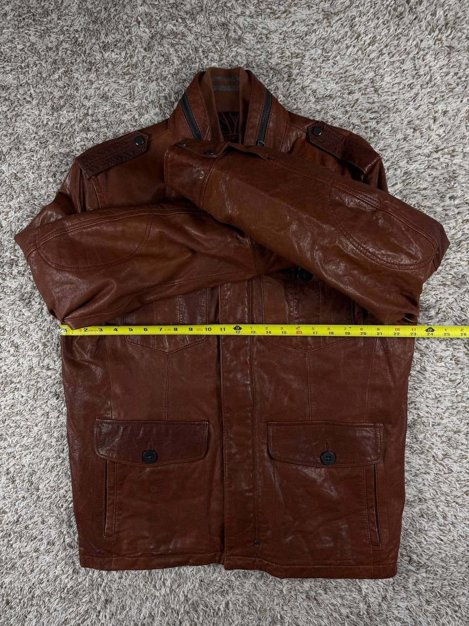 Andrew Marc Andrew Marc Leather Field Jacket Military Style Multi Pocket Size US L / EU 52-54 / 3 - 7 Thumbnail