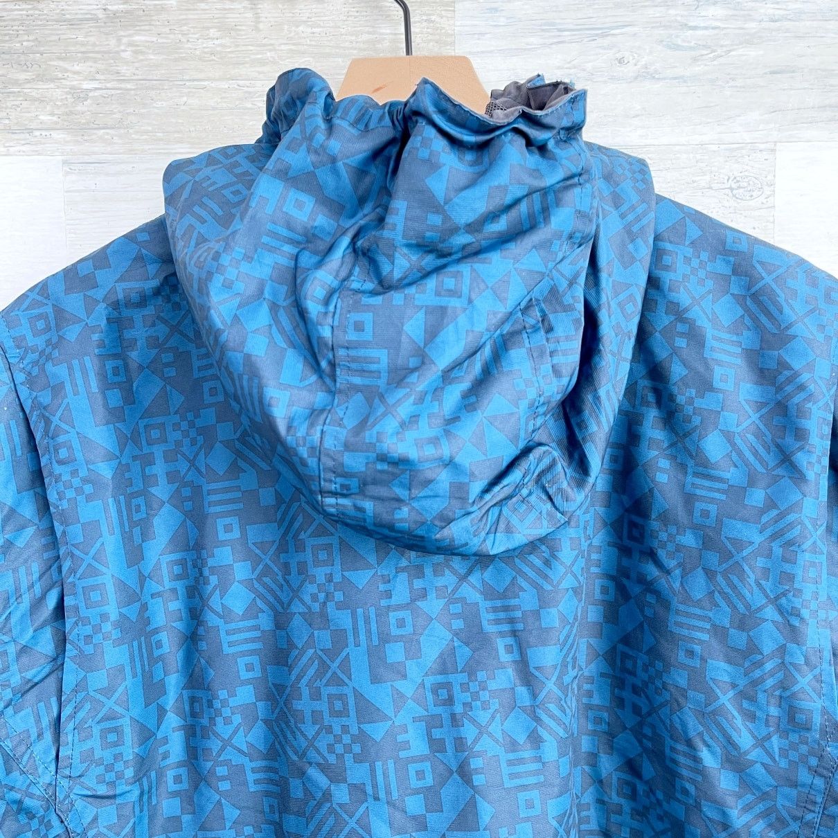 Lands' End Lands End Hooded Rain Jacket Blue Aztec Print Mens XXL Size US XXL / EU 58 / 5 - 5 Thumbnail