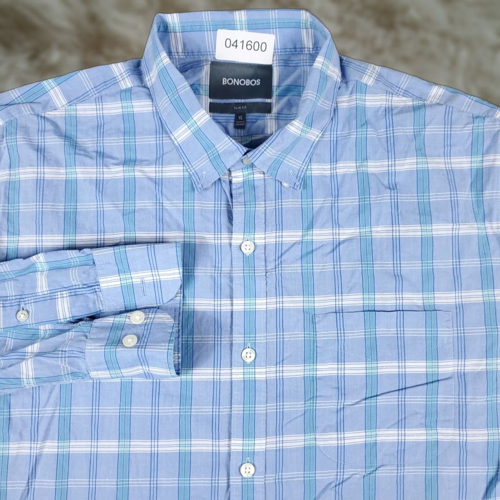 Bonobos Bonobos Shirt Mens XL Blue Plaid Button-Up Long Sleeve Casual Classic Popular Modern Preppy Workwear Size US XL / EU 56 / 4 - 1 Thumbnail