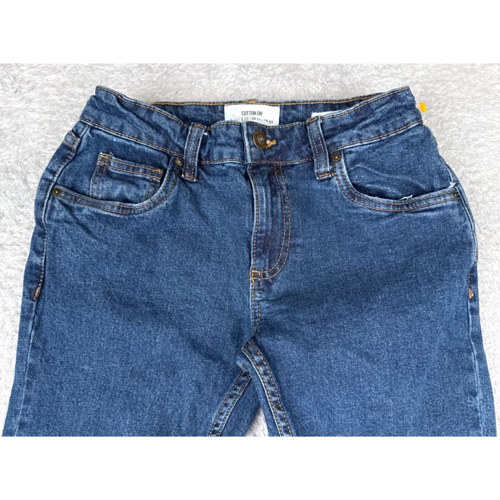 Cotton On VINTAGE Cotton On Women's Jeans Bootcut Low Rise Dark Blue Denim 24x30 Size 2 Slimming Size 26" / US 2 / IT 38 - 4 Thumbnail