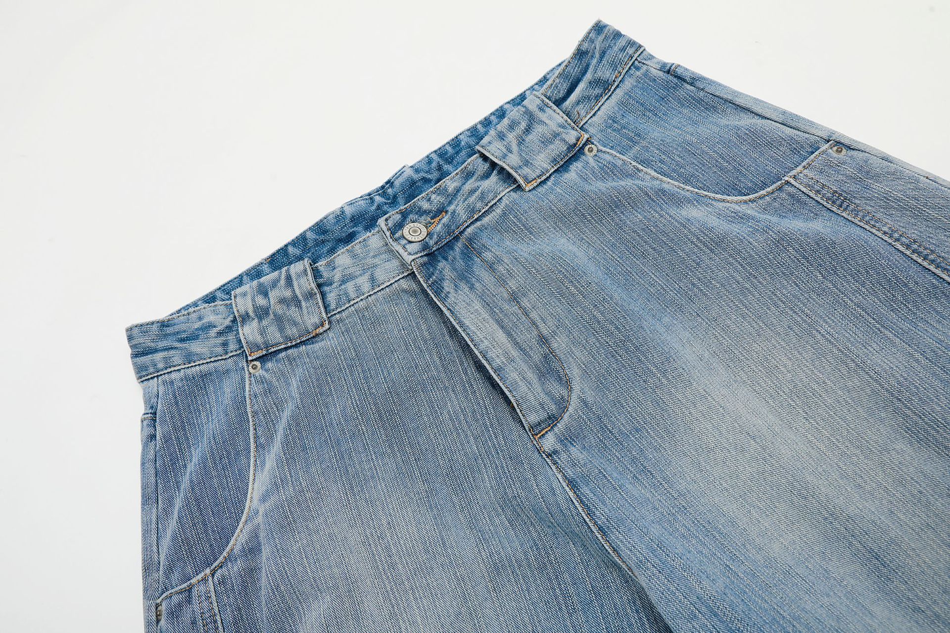 Vintage Men's retro casual washed bamboo pattern scimitar jeans Size US 32 / EU 48 - 3 Thumbnail