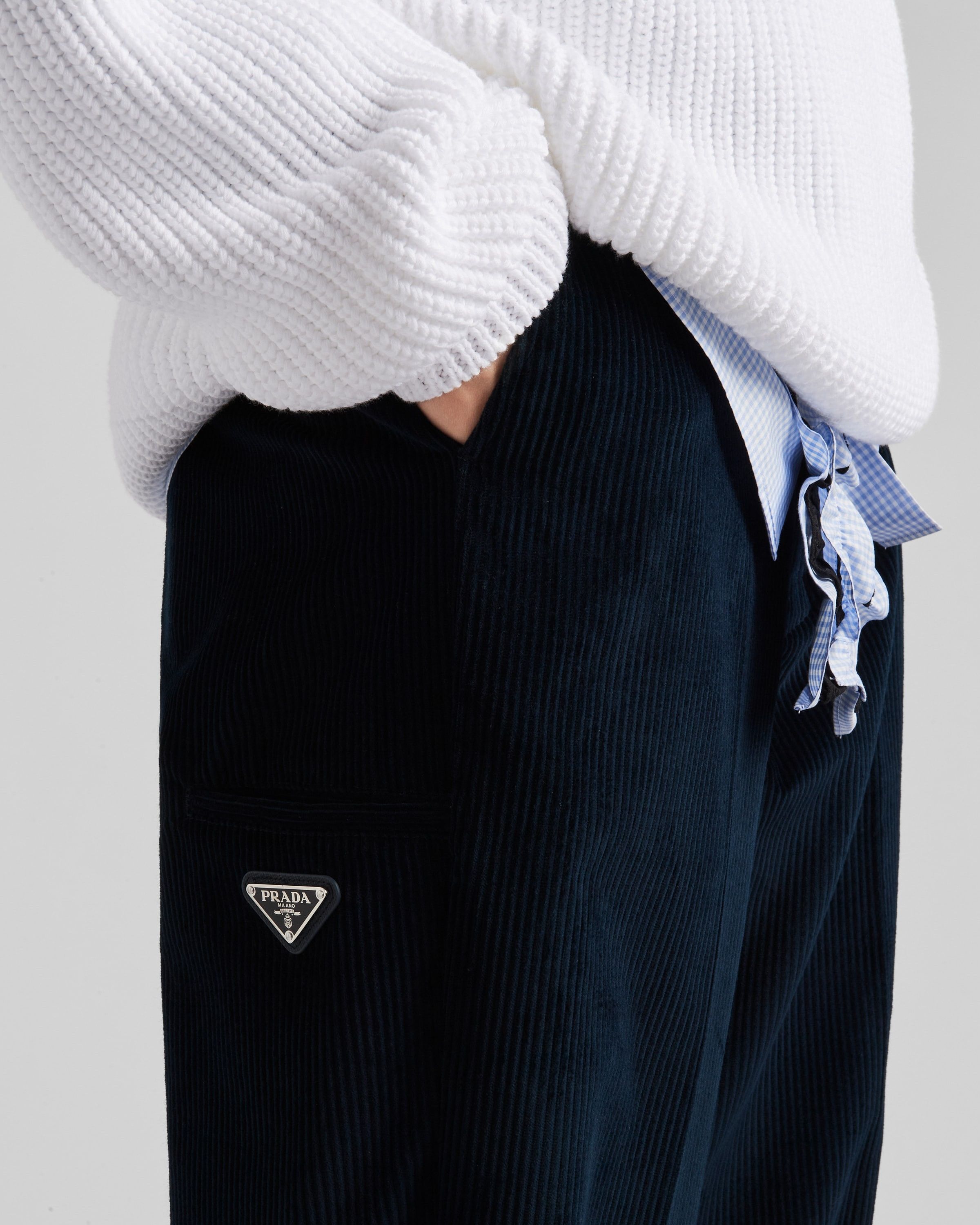 Prada o1la1rc1a0925 Corduroy Pants in Blue Size US 34 / EU 50 - 3 Thumbnail