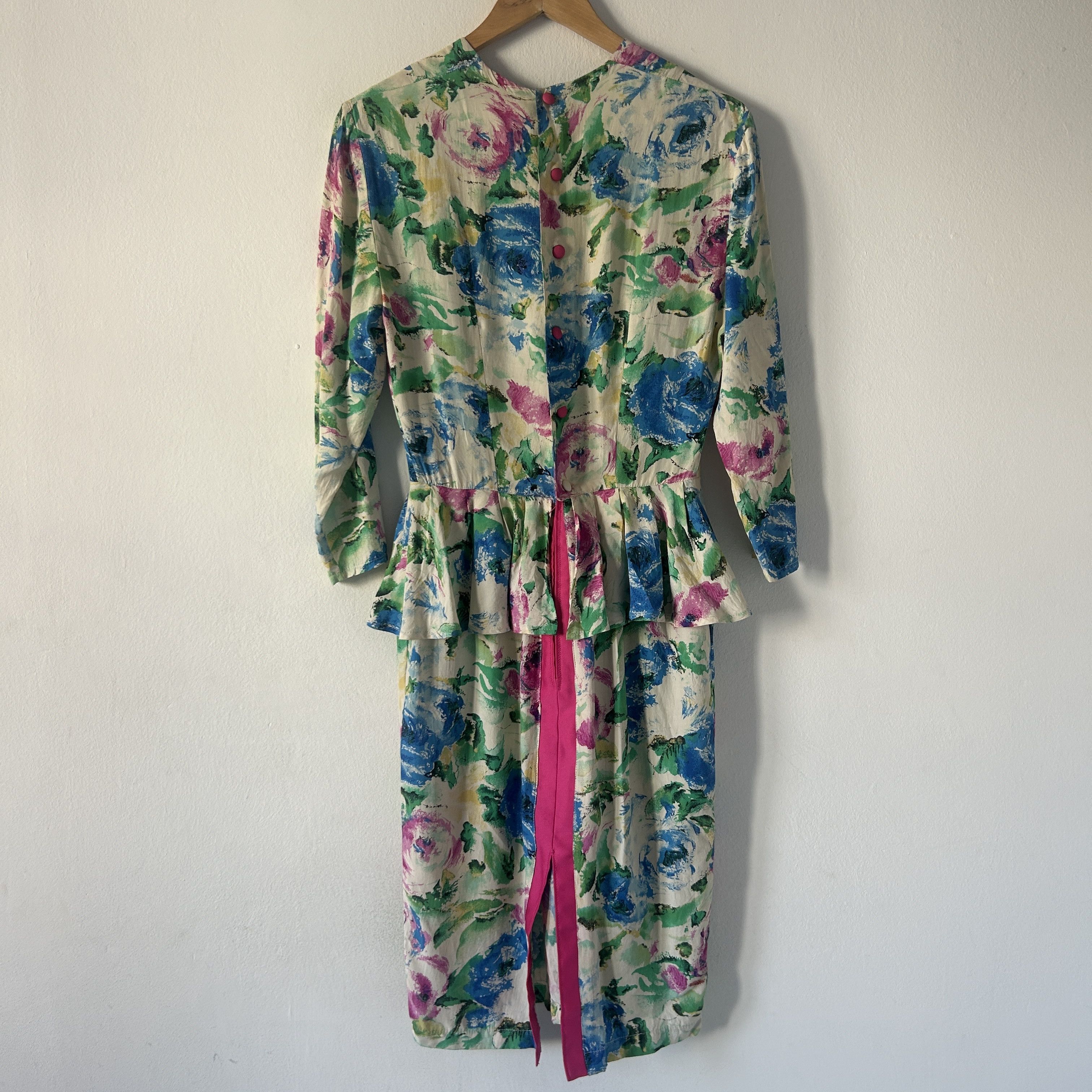 Vintage Vintage 70s white floral peplum dress Size M / US 6-8 / IT 42-44 - 8 Thumbnail