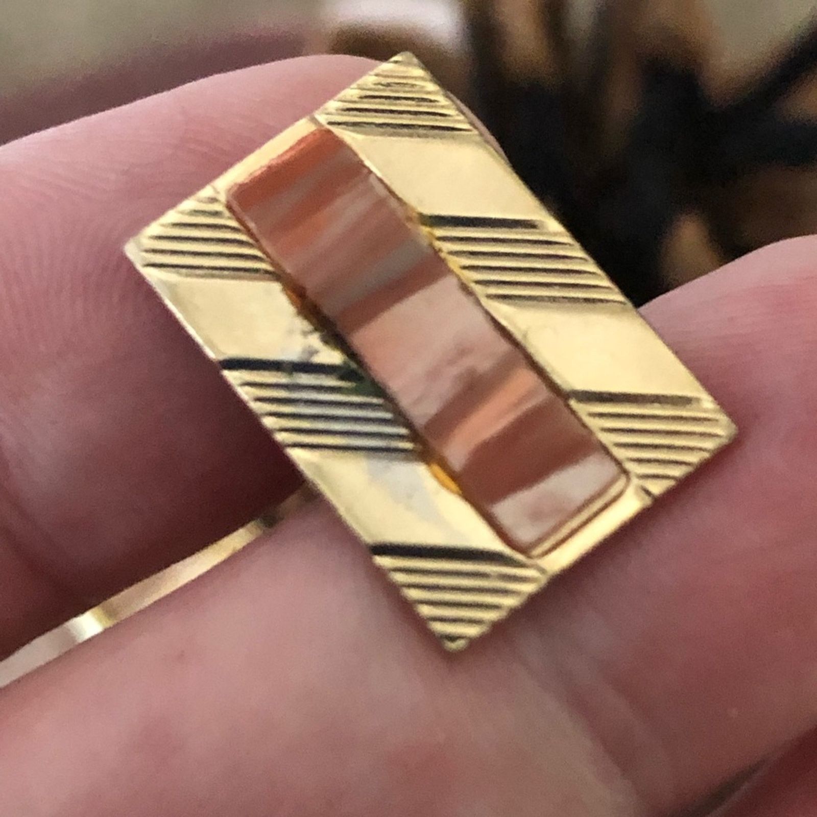 Vintage Vintage men’s gold plated marble accent cuff links Size ONE SIZE - 2 Thumbnail