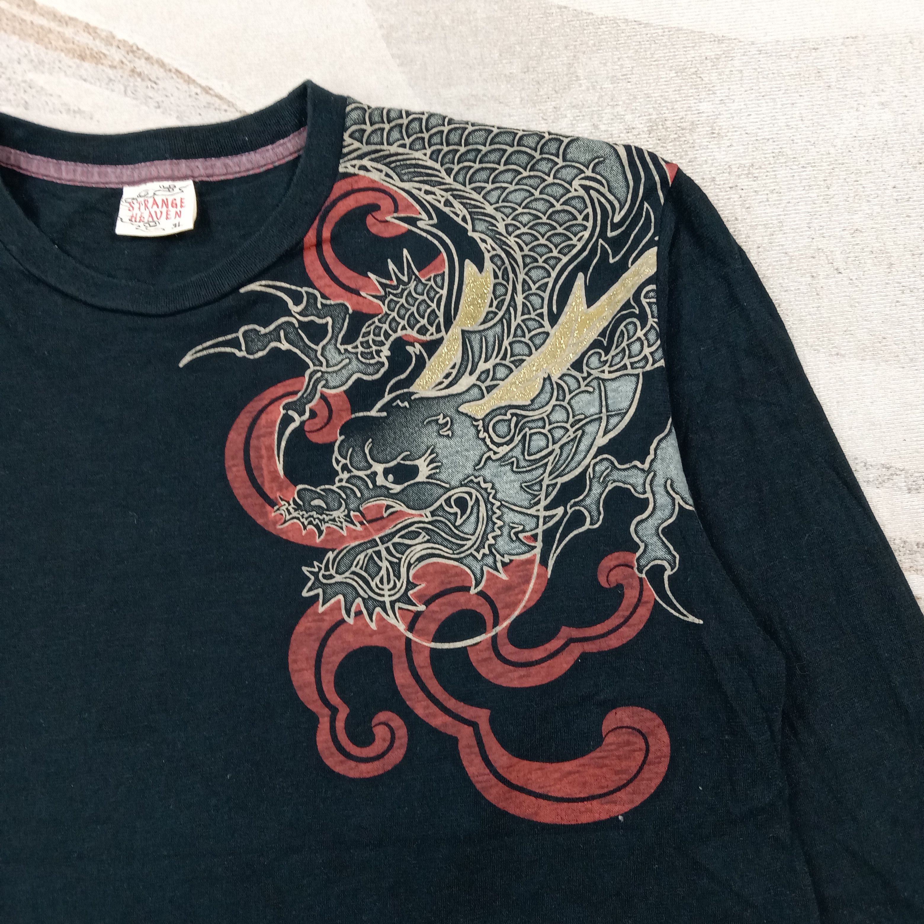 Japanese Brand Strange Heaven Dragon Art Sukajan Tshirt C276N14 Size US L / EU 52-54 / 3 - 5 Thumbnail