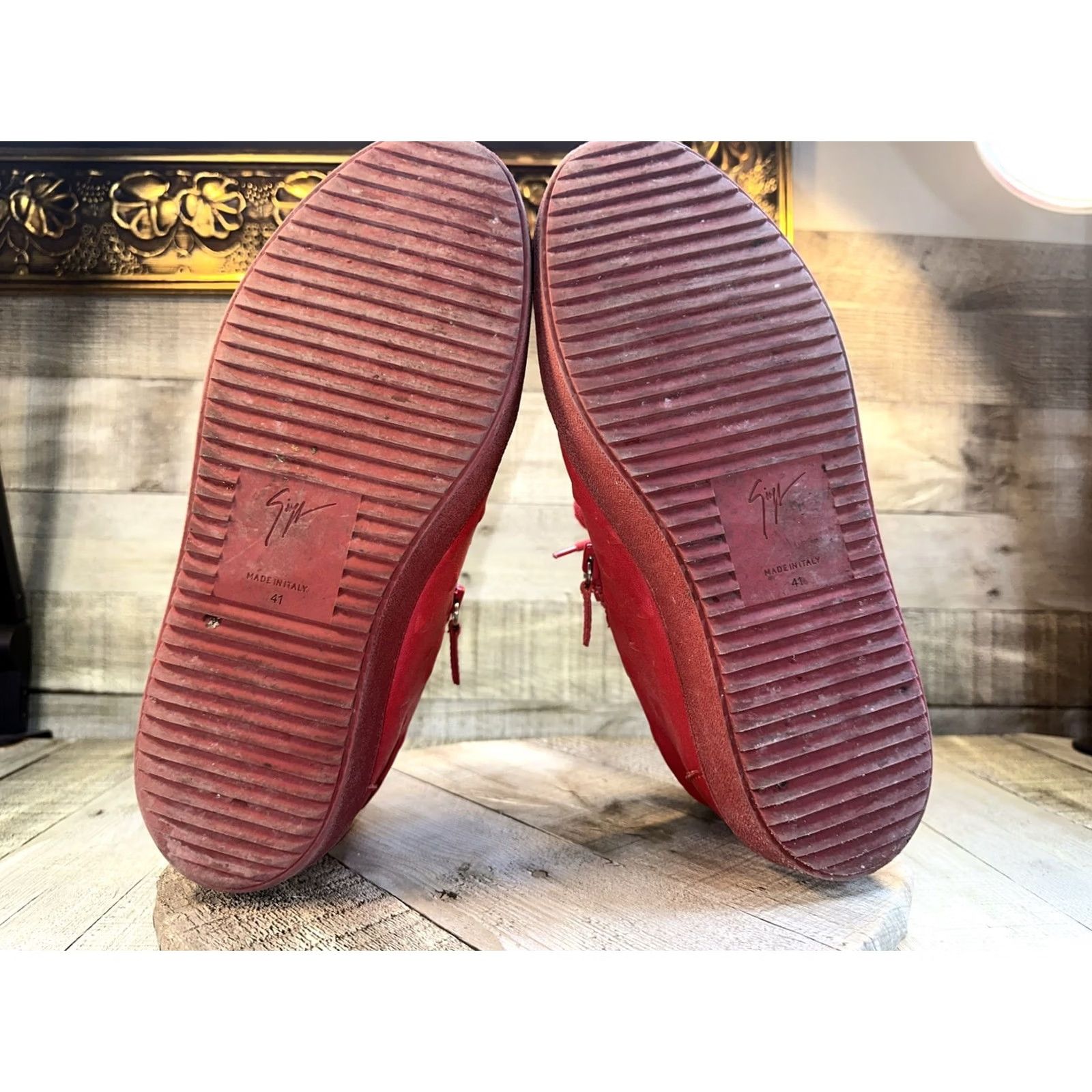 Giuseppe Zanotti Giuseppe Zanotti Mens Sneakers Size 8 / 41 Red Leather Sneaker Mens Shoes Red 41 Size US 8 / EU 41 - 8 Thumbnail
