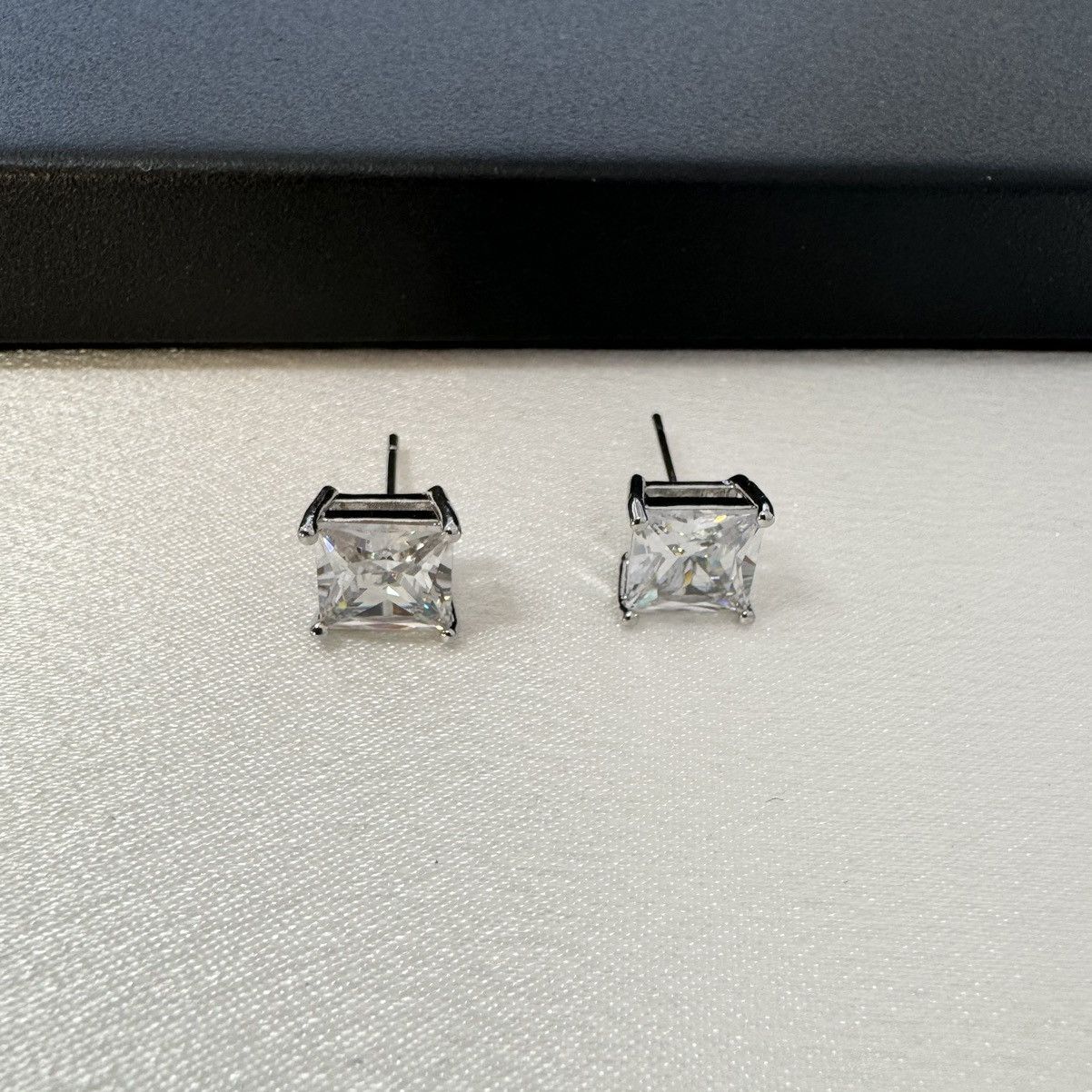 Designer 8mm CZ Stud Earrings for Men Women,Hip Hop Unisex Style Size ONE SIZE - 1 Thumbnail