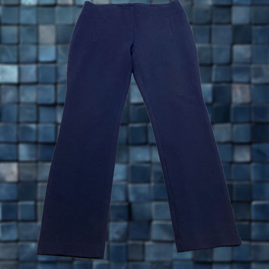 Vintage Chico's Pants Women 4P Solid Blue Straight Pull On Mid Rise Ankle Petite Size 27" / US 4 / IT 40 - 1 Thumbnail