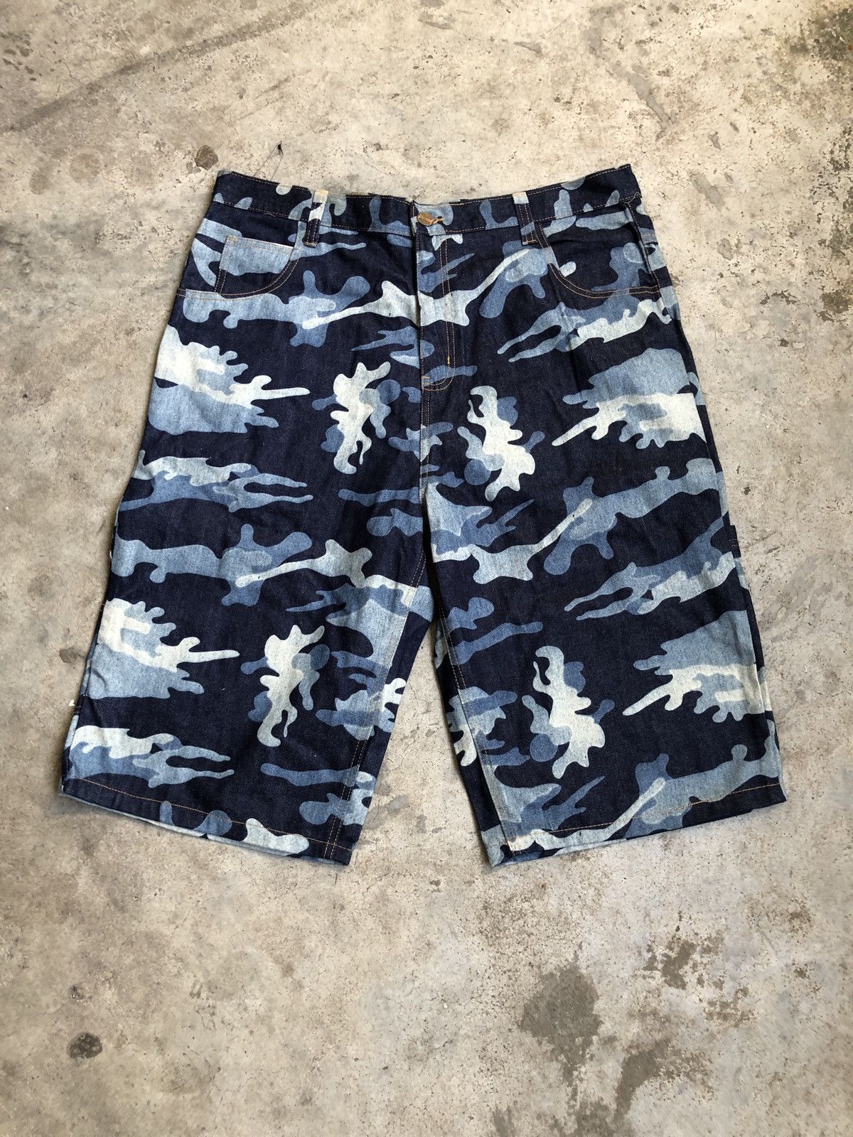 Vintage 2000s NO BOUNDARIES JORT CAMO CARPENTER DENIM BAGGY WIDE Size US 40 / EU 56 - 1 Thumbnail