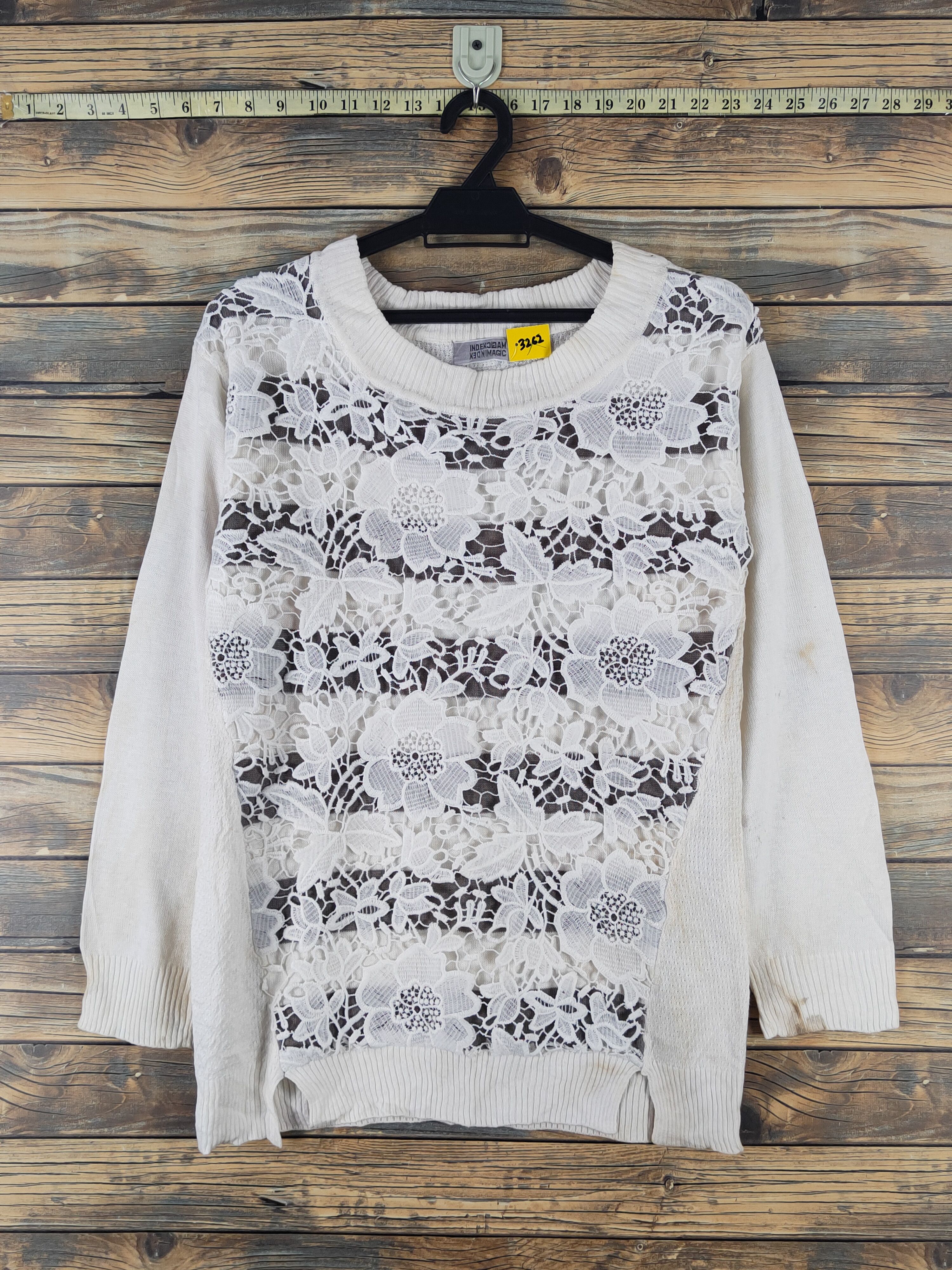 Homespun Knitwear × Japanese Brand × Vintage Index Magic Ivory Knitwear Sweatshirts #W1765 Size L / US 10 / IT 46 - 1 Thumbnail