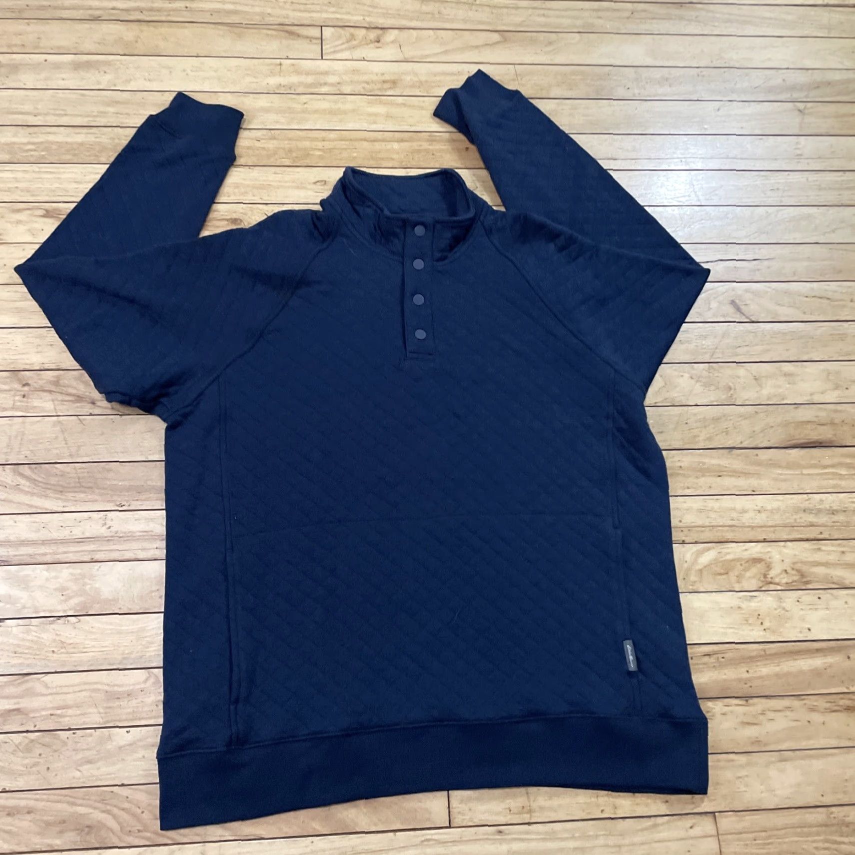Eddie Bauer VINTAGE Eddie Bauer Mens L Jacket Snap MockNeck Navy Blue Western WorkWear Outdoors L Size US L / EU 52-54 / 3 - 2 Thumbnail