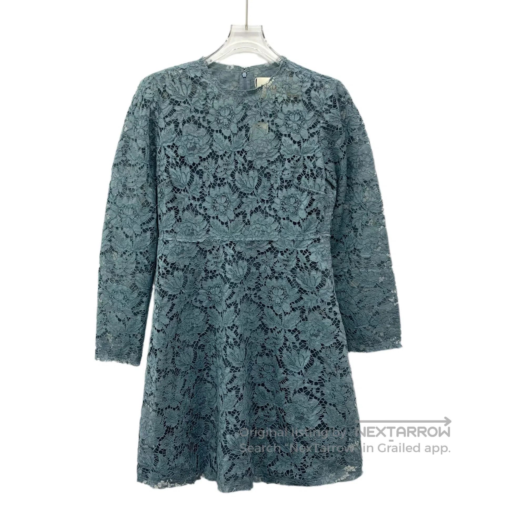 Valentino Valentino Blue floral openwork embroidery mulberry silk ro Size S / US 4 / IT 40 - 1 Thumbnail