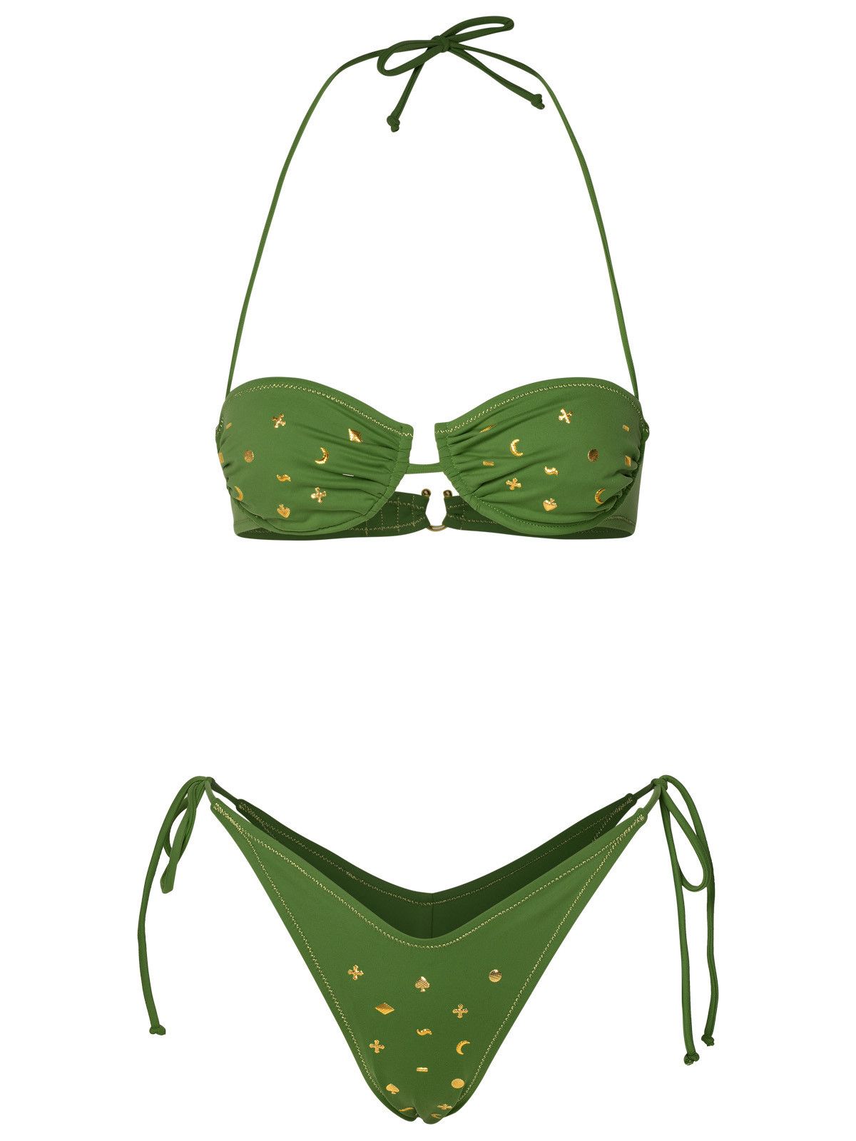 image of Reina Olga Green Polyamide Bikini, Women's (Size Small)