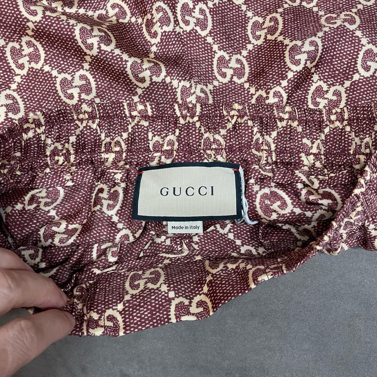 Gucci Gucci Size XS Brown full-print mulberry silk trousers 2501- Size US 26 / EU 42 - 3 Thumbnail