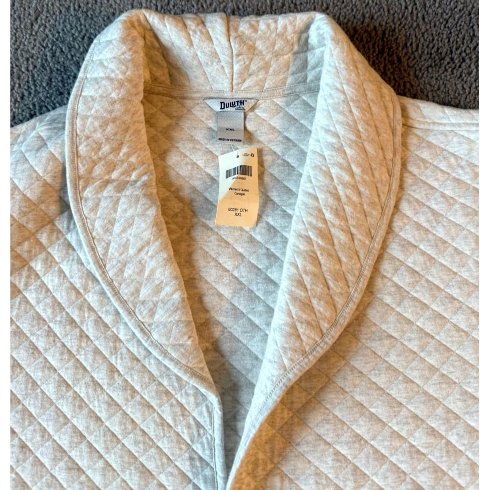 Duluth Trading Company Duluth Trading Women's Quilted Cardigan Beige XXL Open Front Size XXL / US 16-18 / IT 52-54 - 4 Thumbnail